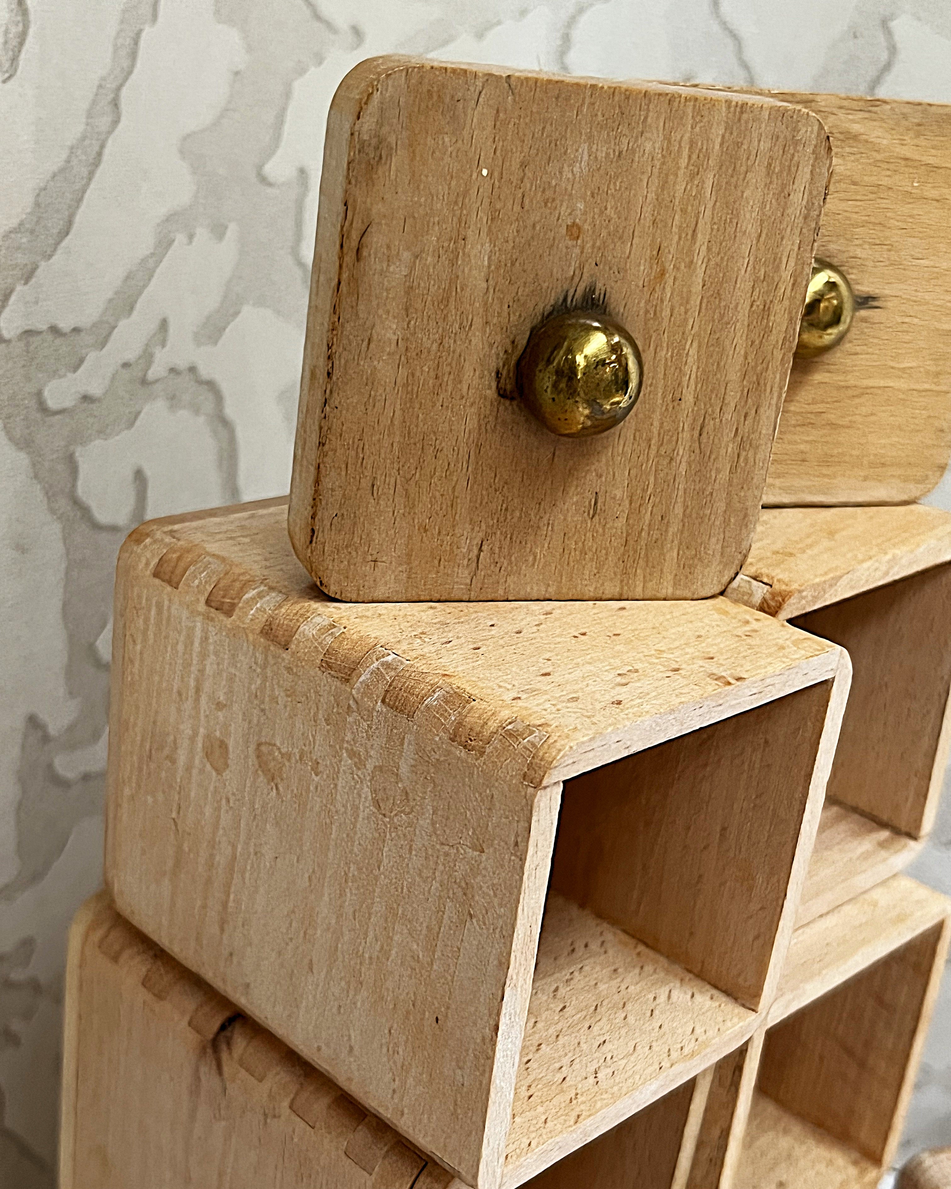 Storage: Hand-Painted Beechwood Spice Canister Set, 6 Pieces