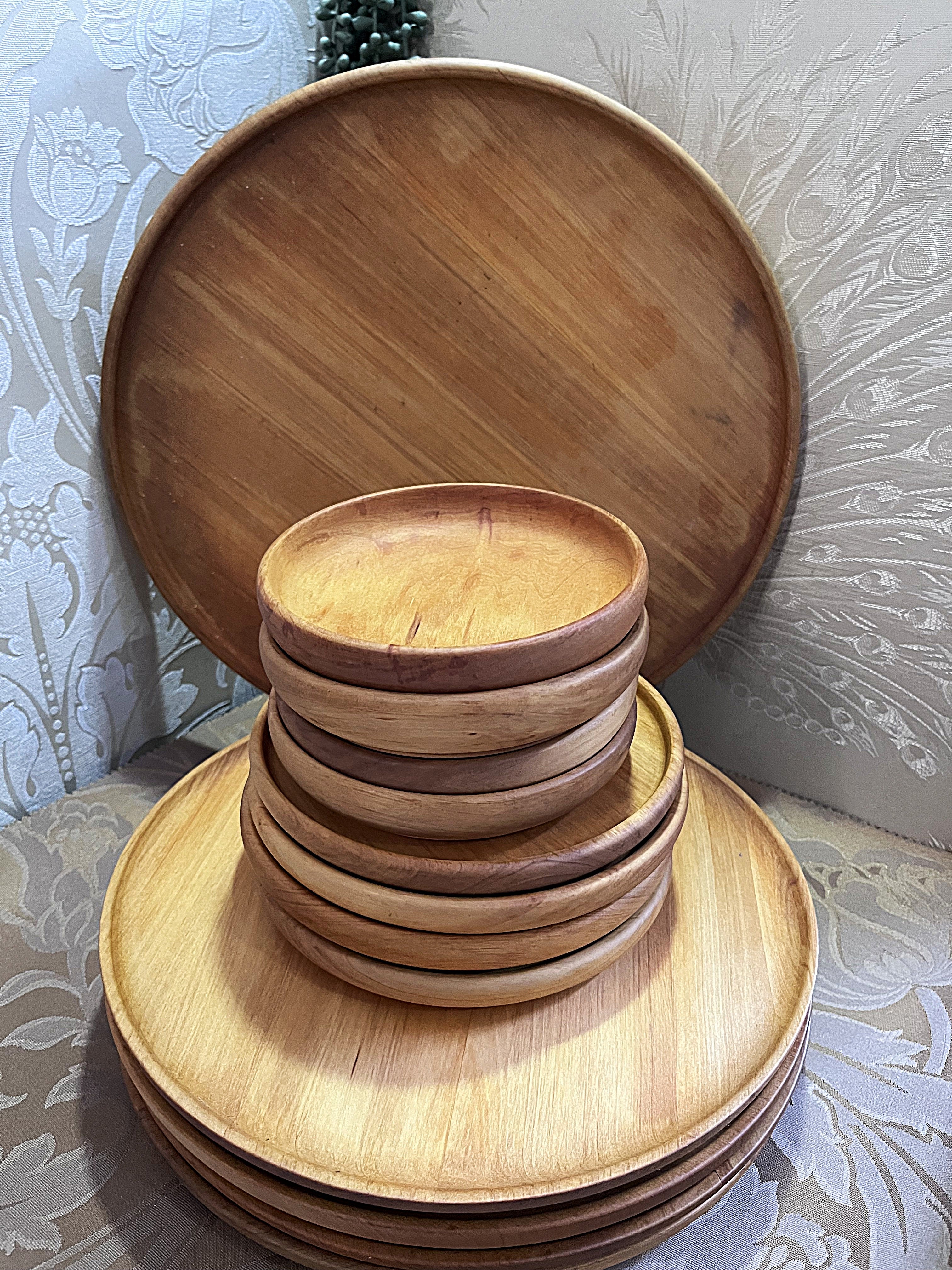 Dinnerware: MCM Solid Teak Modular Serving Set, 17