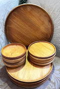 Dinnerware: MCM Solid Teak Modular Serving Set, 17