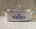 CorningWare: Blue Cornflower: A-1-B Lidded Casserole