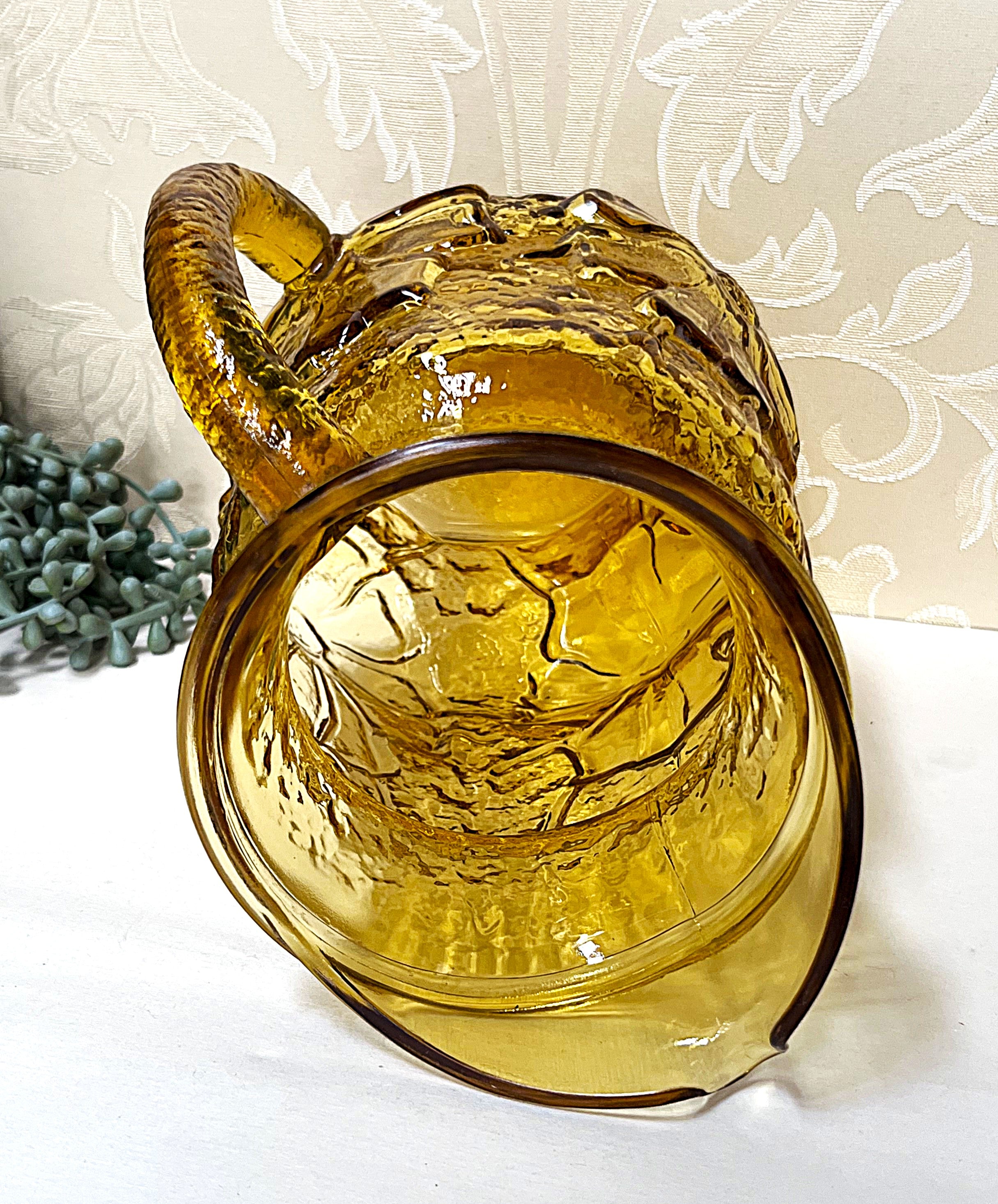 Coloured Glass: Anchor Hocking Rainflower Amber Pitcher