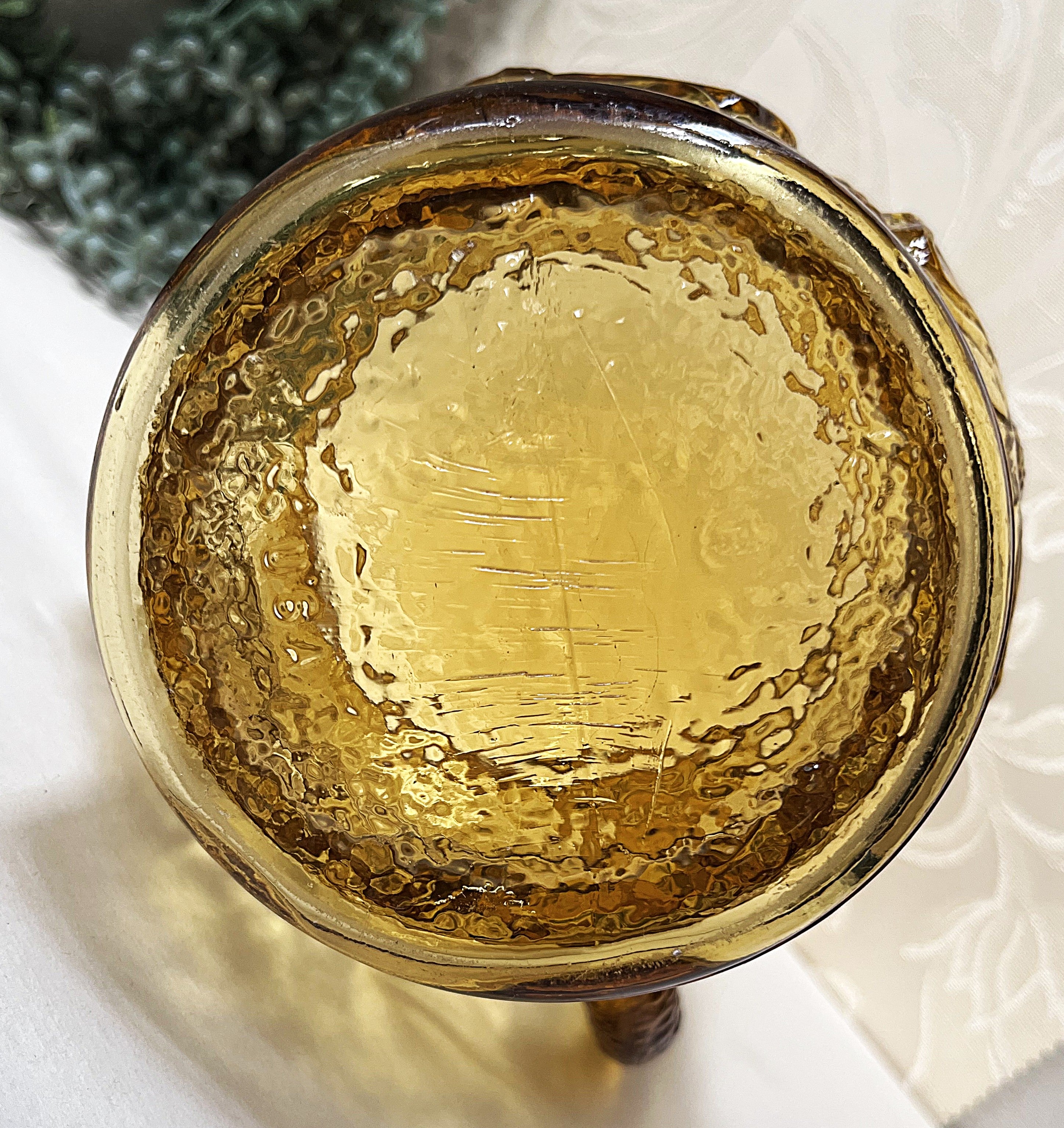 Coloured Glass: Anchor Hocking Rainflower Amber Pitcher