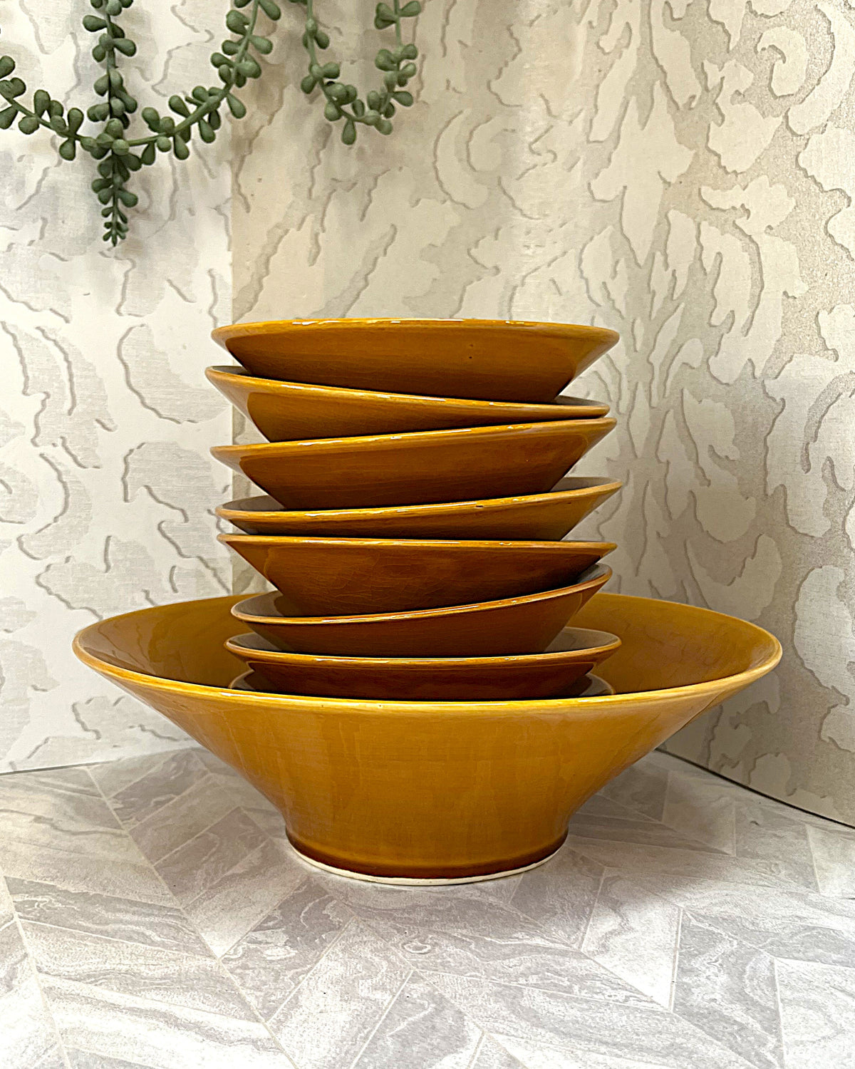 Master Potter: Anthony Shapiro - Signed Studio Pottery Salad Set