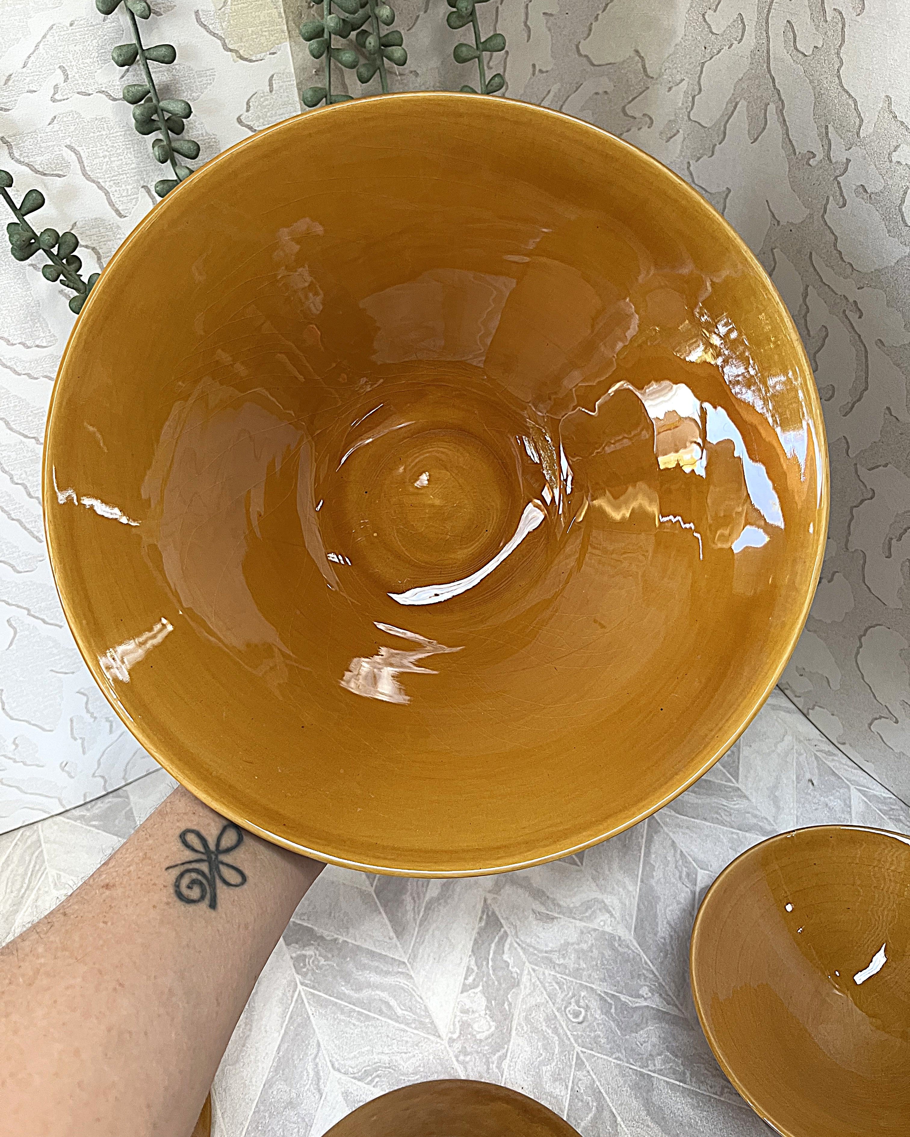 Master Potter: Anthony Shapiro - Signed Studio Pottery Salad Set