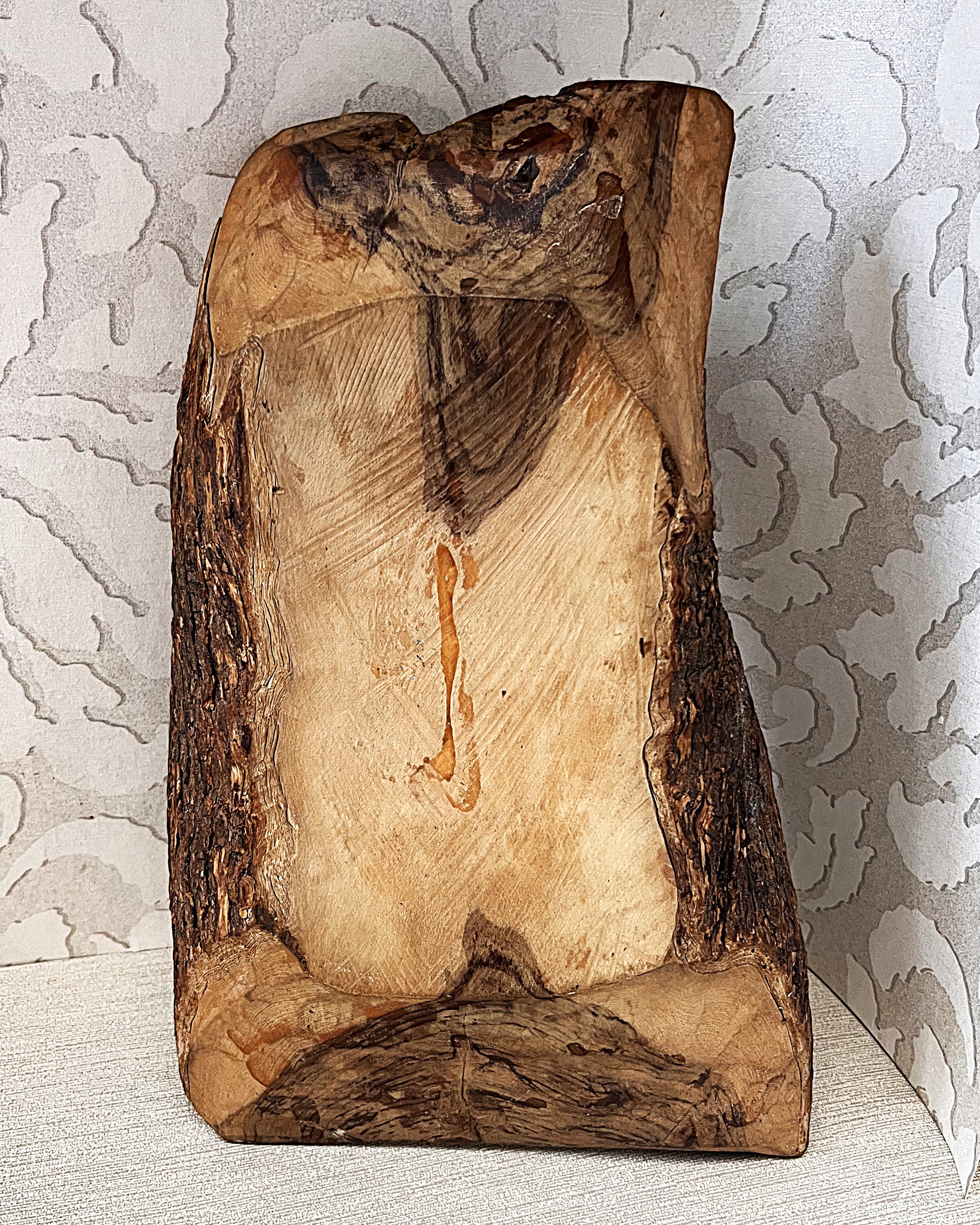 Carved Wood: African Wild Olive Wood Sculptural Bowl