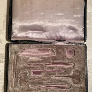 Manicure Set: Antique 1900's Bone, 5