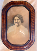 Wall Art: Antique Art Deco Oval Convex Bubble Glass Portrait Frame