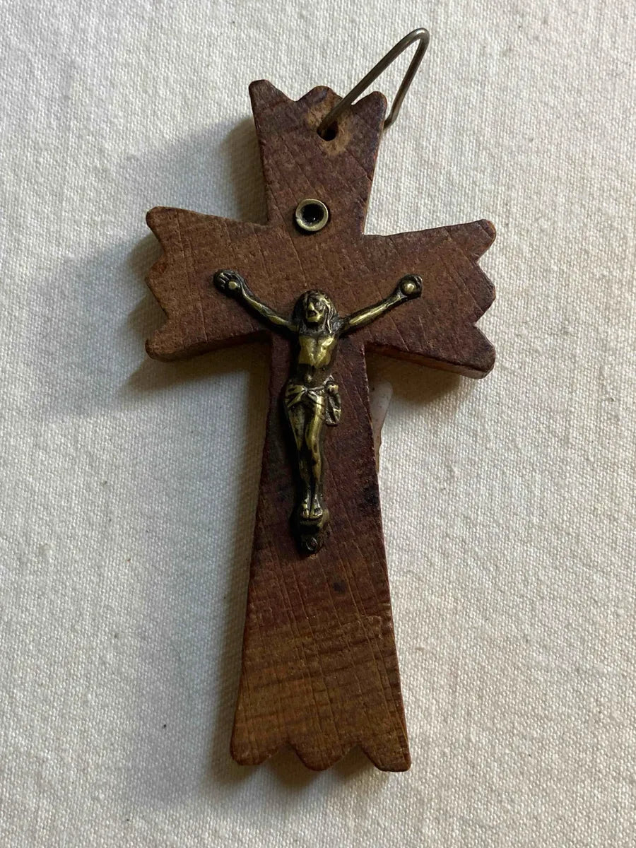 Spiritual Artifacts: Antique 1920s French Monk Rosary Crucifix