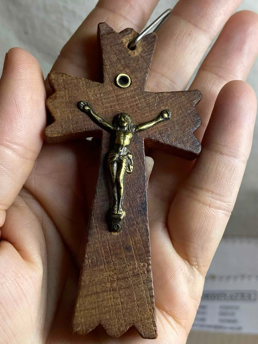 Spiritual Artifacts: Antique 1920s French Monk Rosary Crucifix