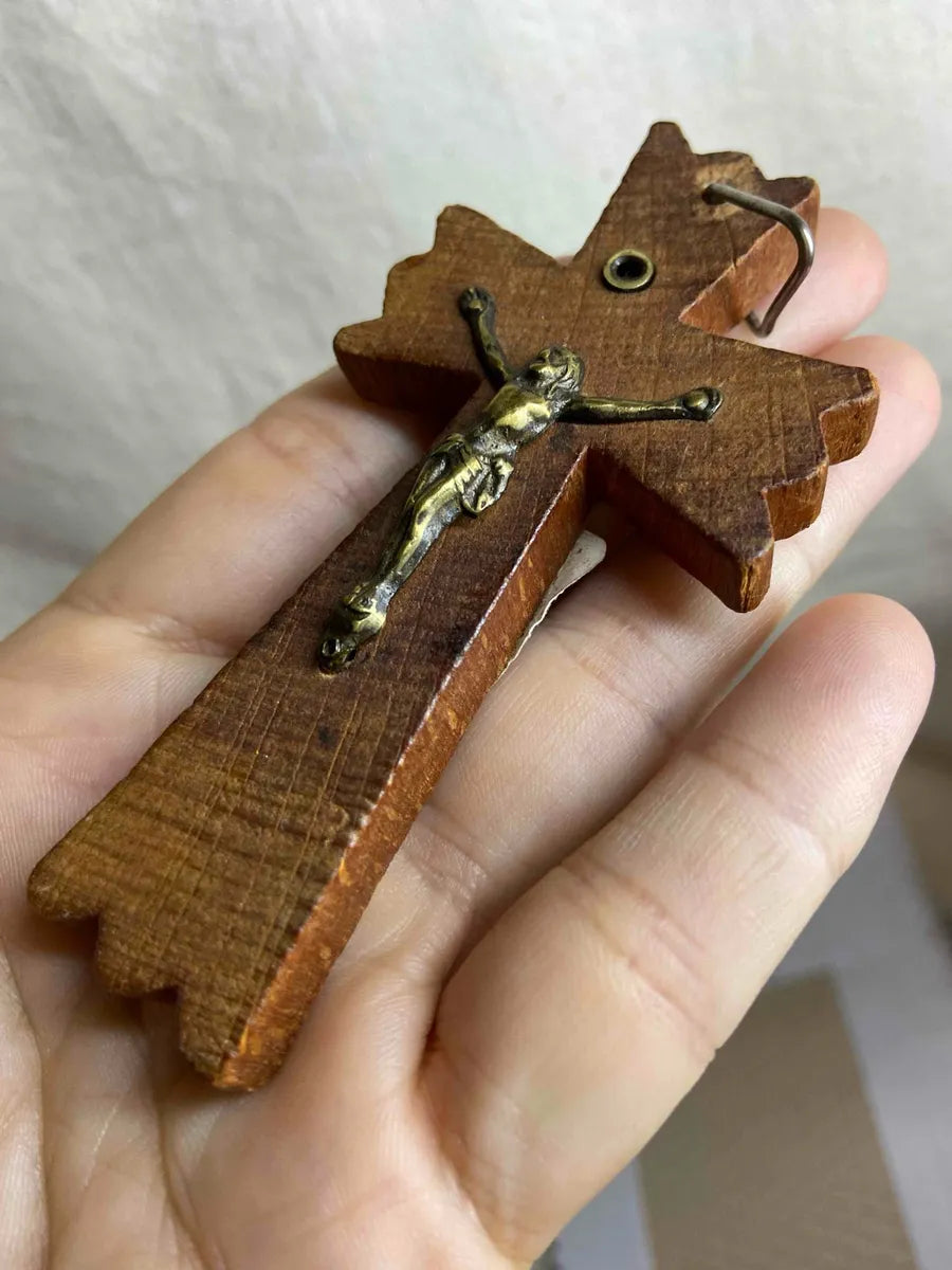 Spiritual Artifacts: Antique 1920s French Monk Rosary Crucifix