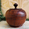 Treen Lidded Jar: Antique Victorian Walnut Tobacco Humidor