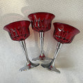 Stemware: Keystoneware Art Deco Coupes with Chrome Screw Stems, 3