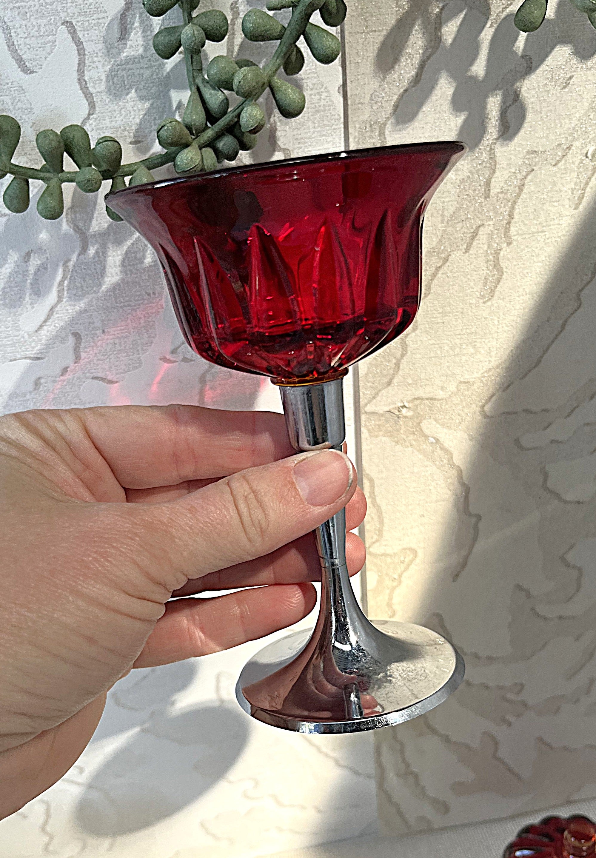Stemware: Keystoneware Art Deco Coupes with Chrome Screw Stems, 3