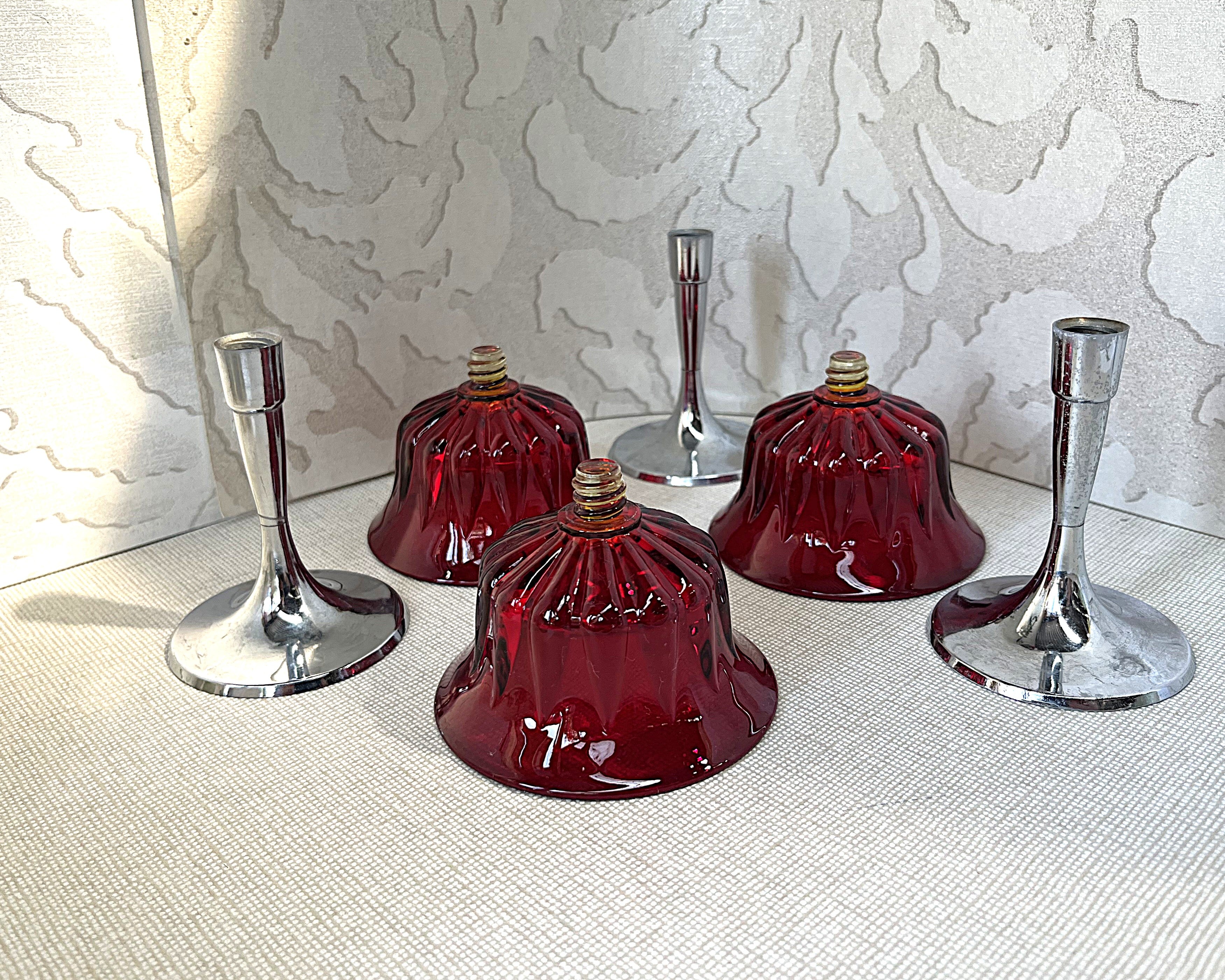 Stemware: Keystoneware Art Deco Coupes with Chrome Screw Stems, 3