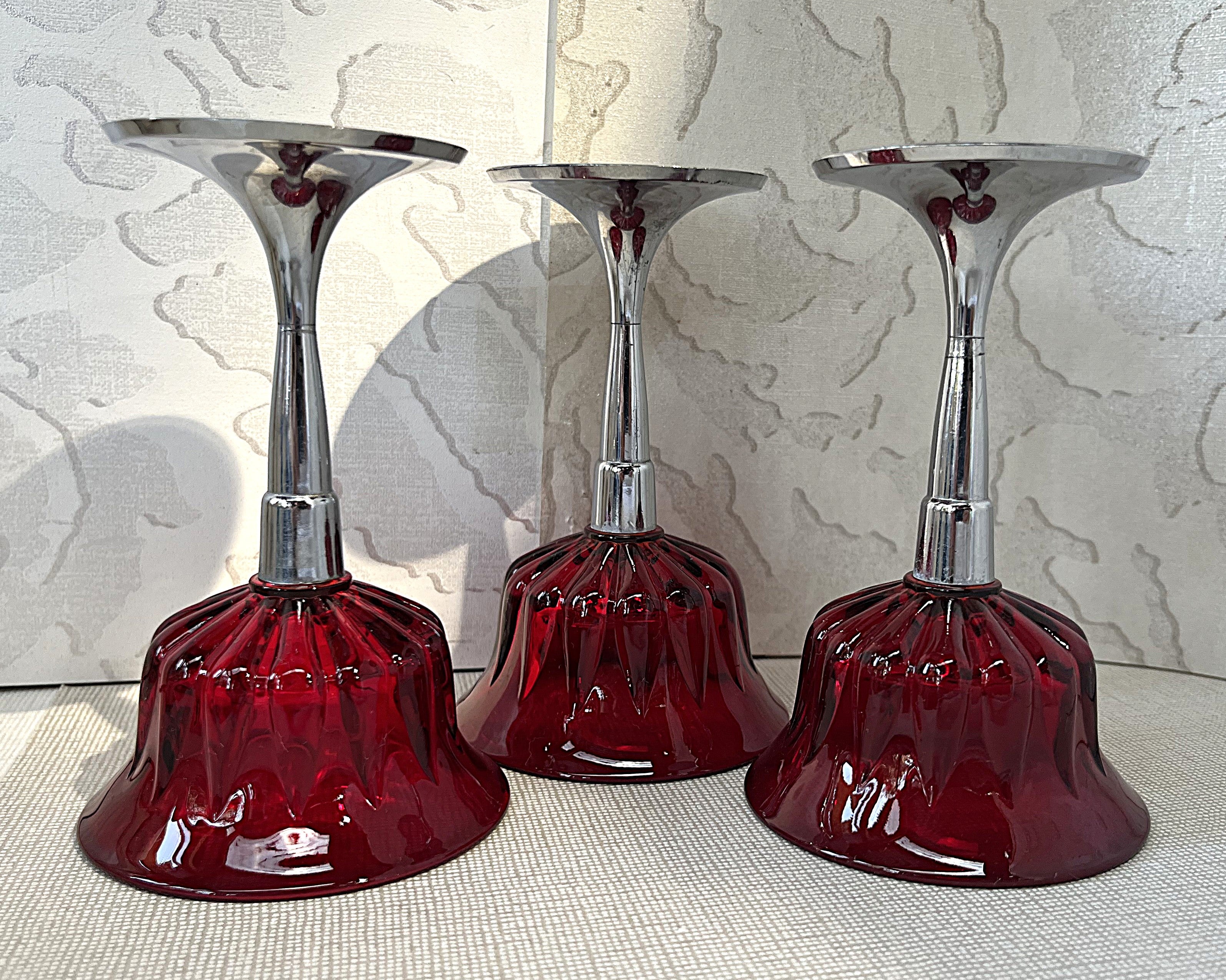 Stemware: Keystoneware Art Deco Coupes with Chrome Screw Stems, 3