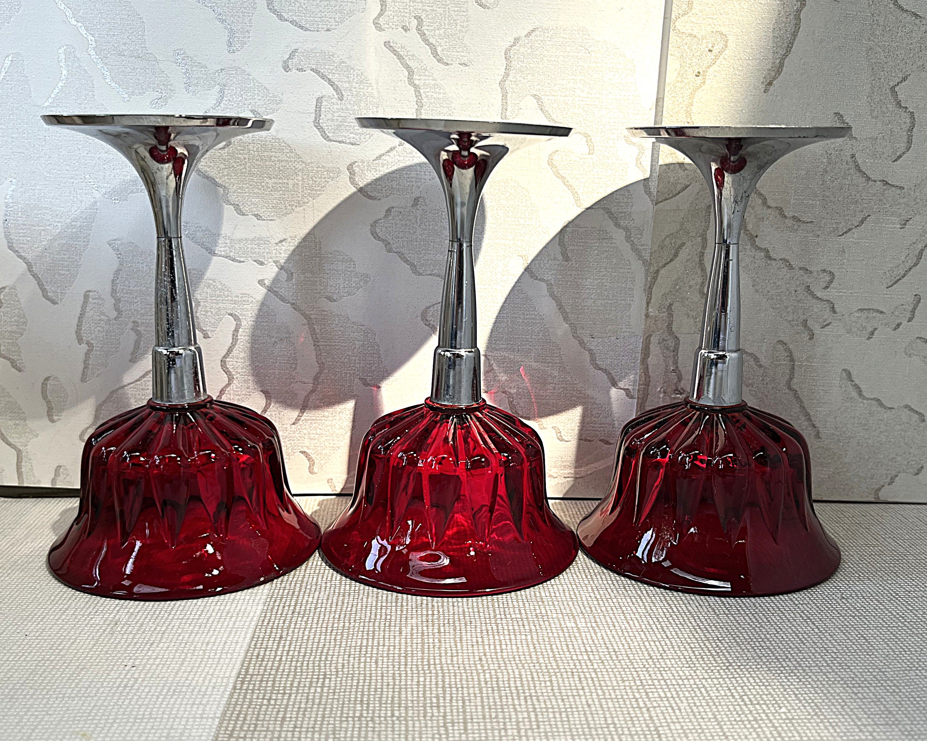 Stemware: Keystoneware Art Deco Coupes with Chrome Screw Stems, 3