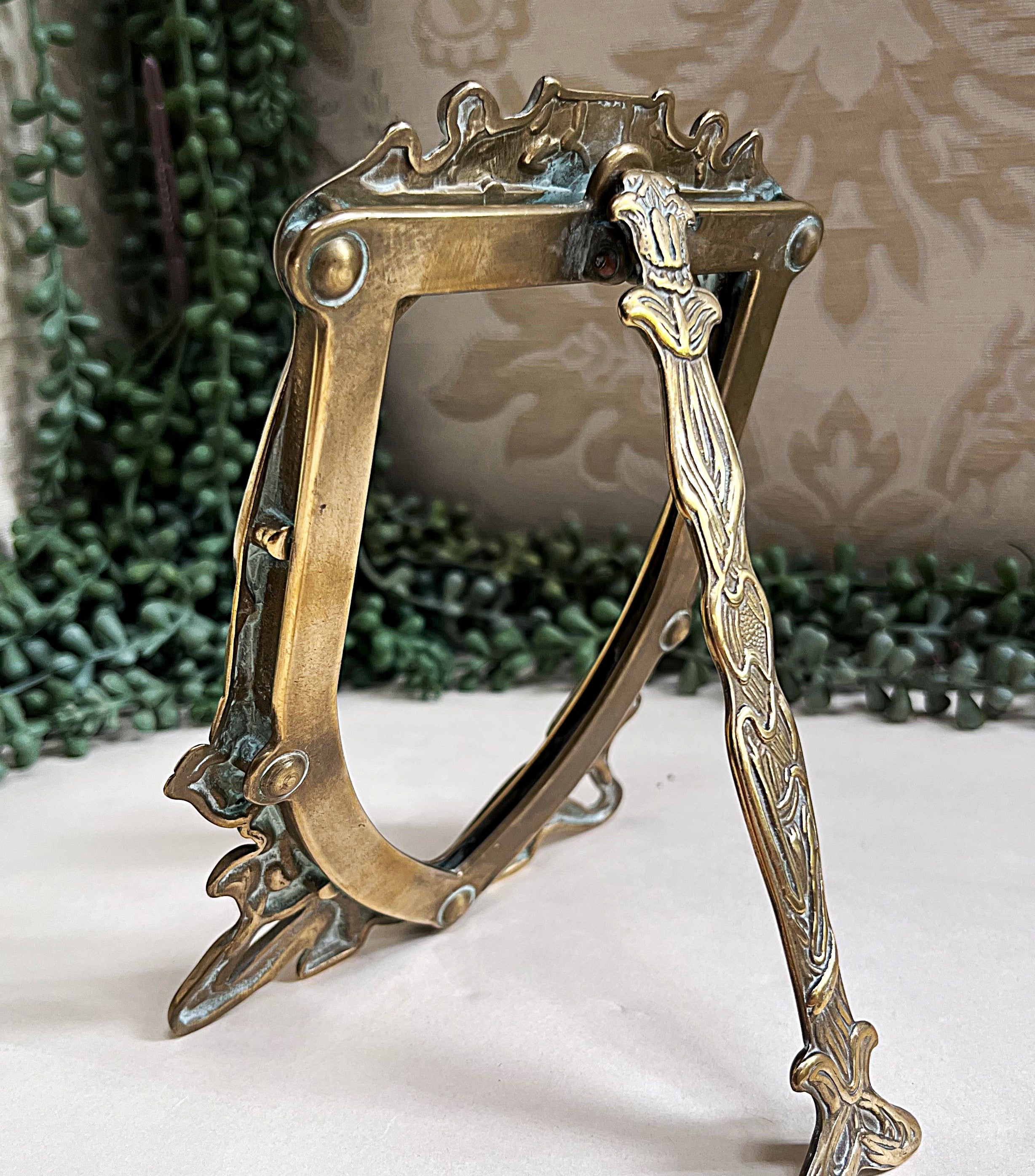 Frames: Art Nouveau Solid Brass Picture Frame