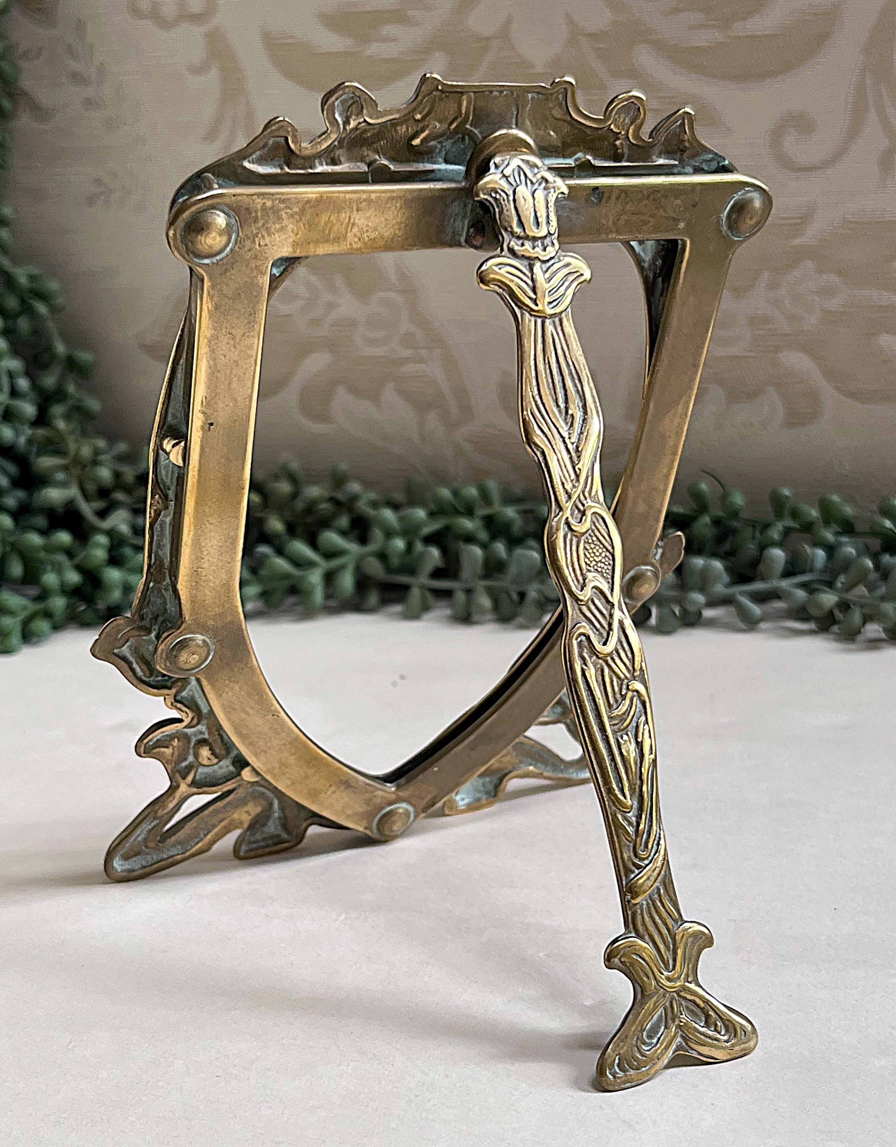 Frames: Art Nouveau Solid Brass Picture Frame