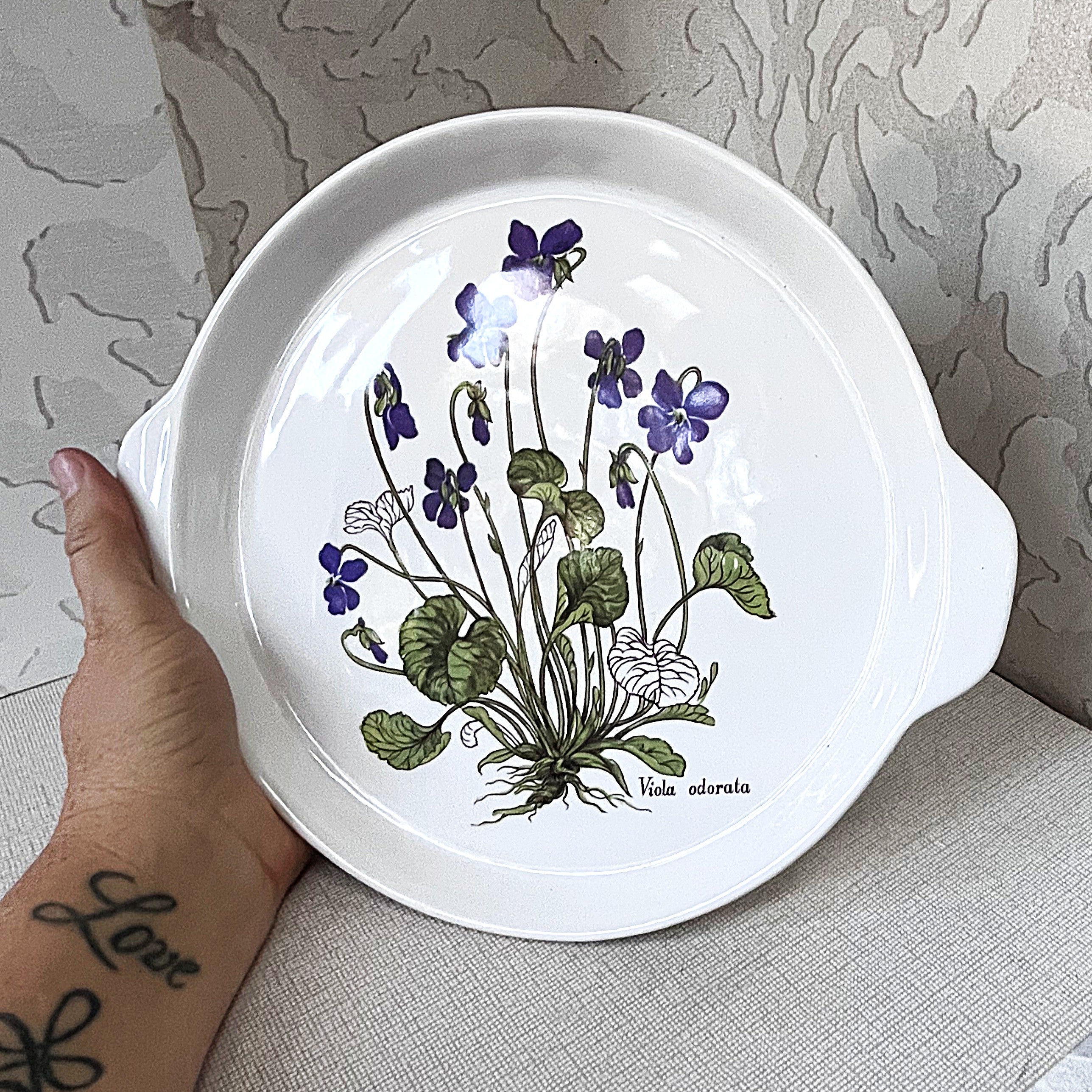 Baking Dish: Ashley Ceramics Flan, Viola Odorata