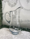 Glass Pitcher: Libbey Atlantis Style Tall Blue-Tint Glass Pitcher