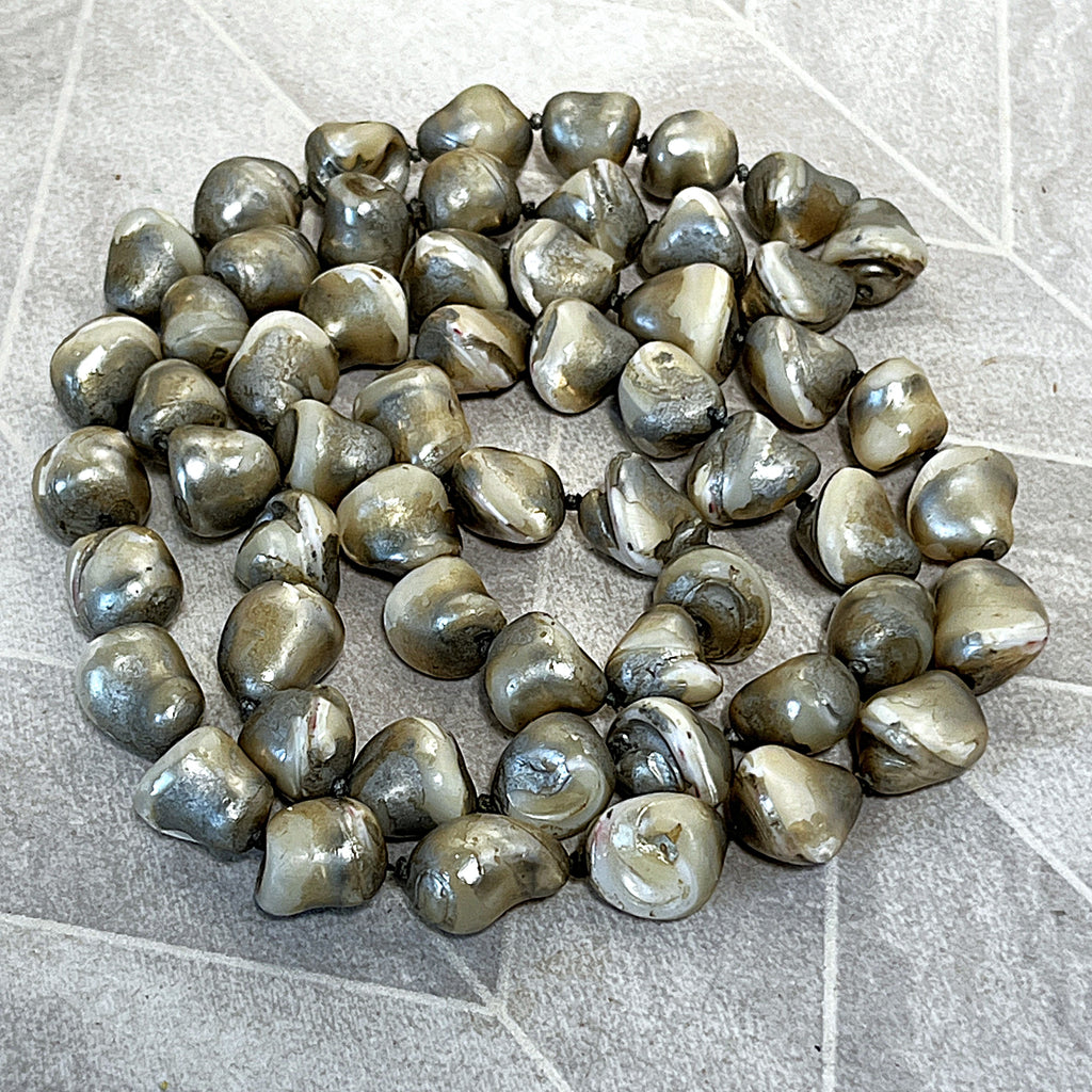 Jewellery: South Pacific Heavy Baroque Mother-of-Pearl Hand-Knotted 80cm Opera Strand