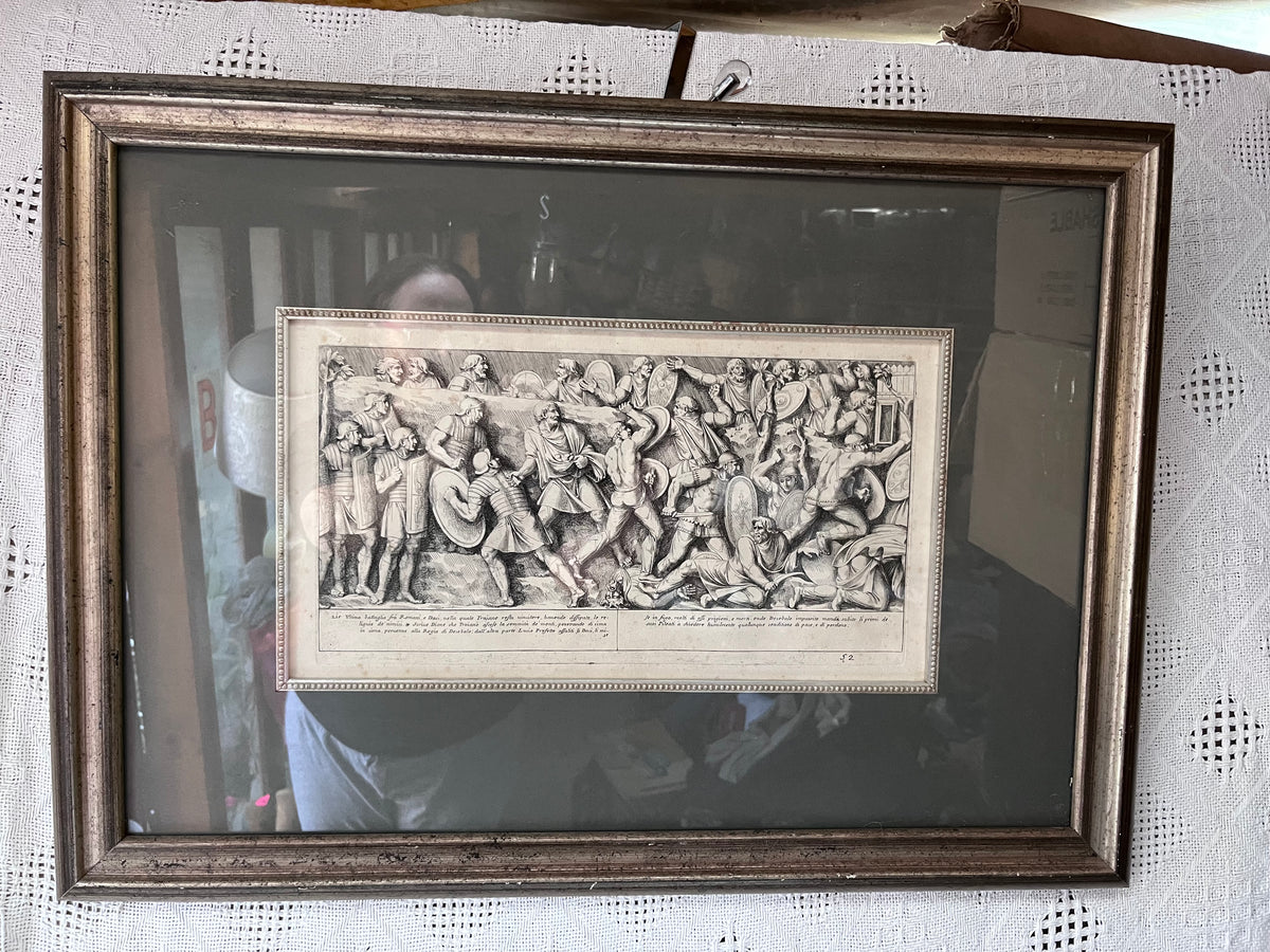 Original Prints: Antique c.1672 Pietro Santi Bartoli Trajan's Column, Plate 52