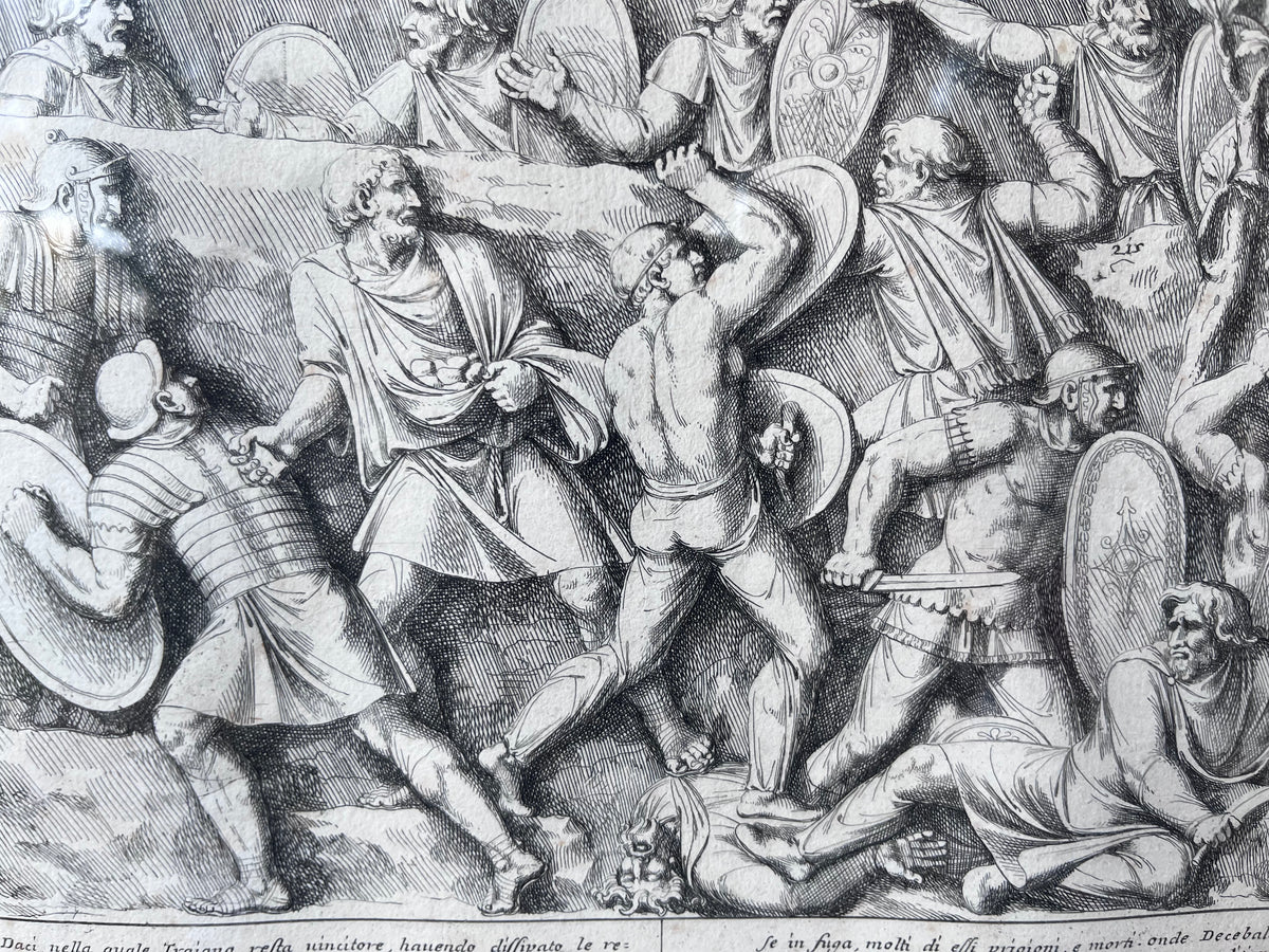 Original Prints: Antique c.1672 Pietro Santi Bartoli Trajan's Column, Plate 52