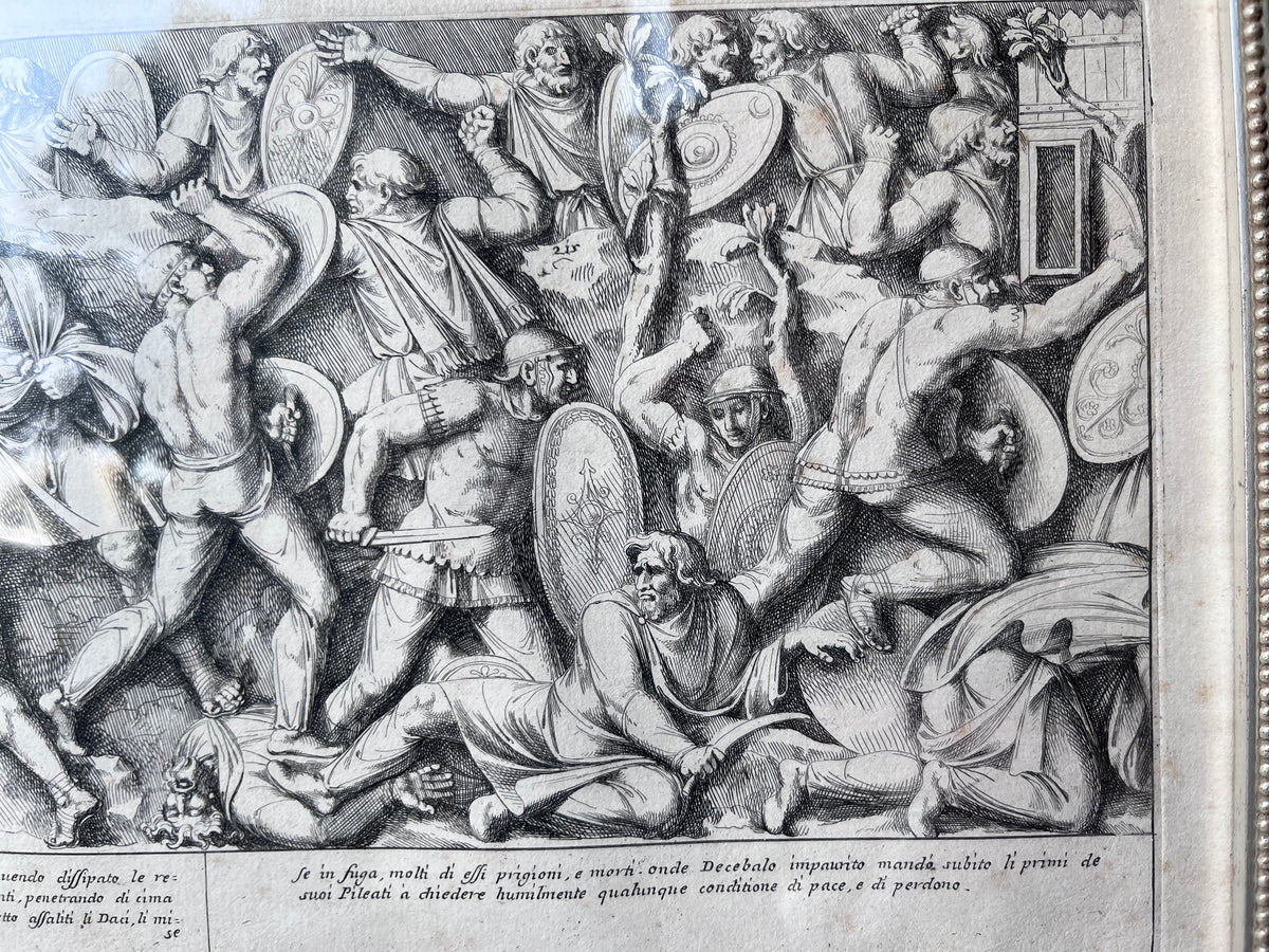 Original Prints: Antique c.1672 Pietro Santi Bartoli Trajan's Column, Plate 52
