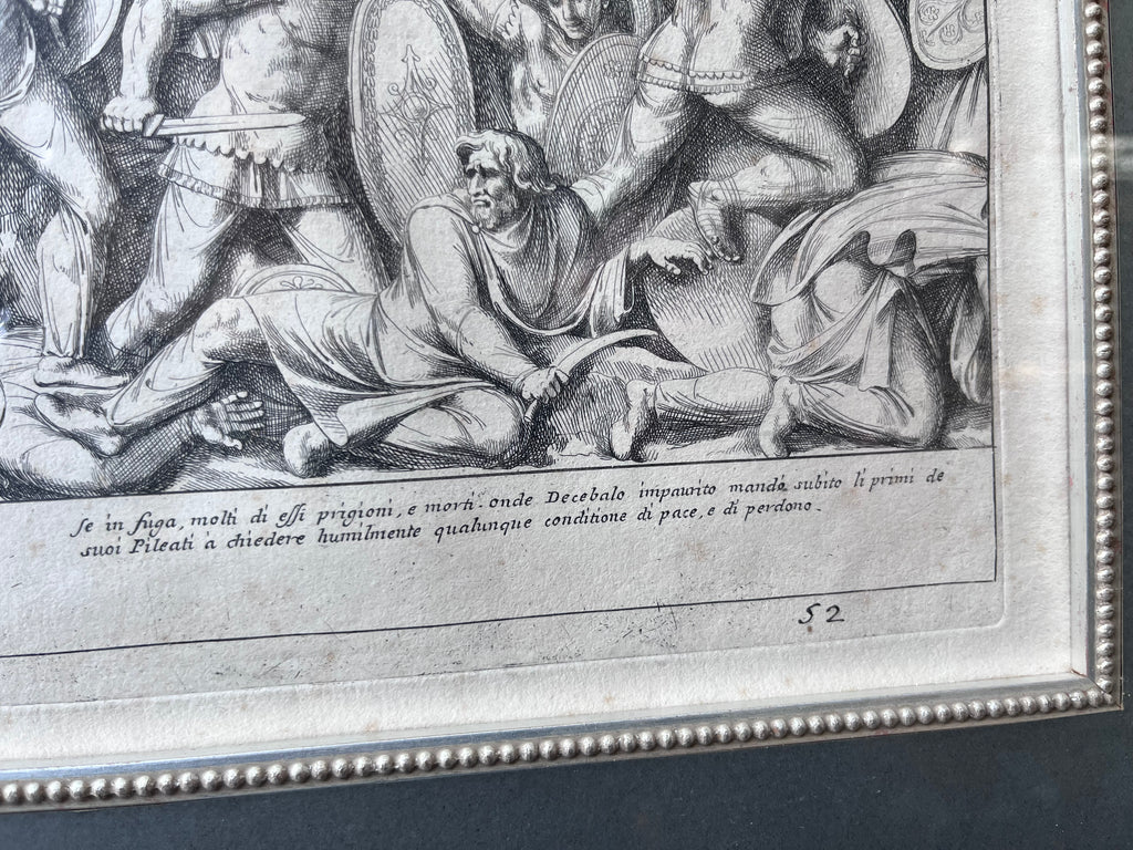 Original Prints: Antique c.1672 Pietro Santi Bartoli Trajan's Column, Plate 52