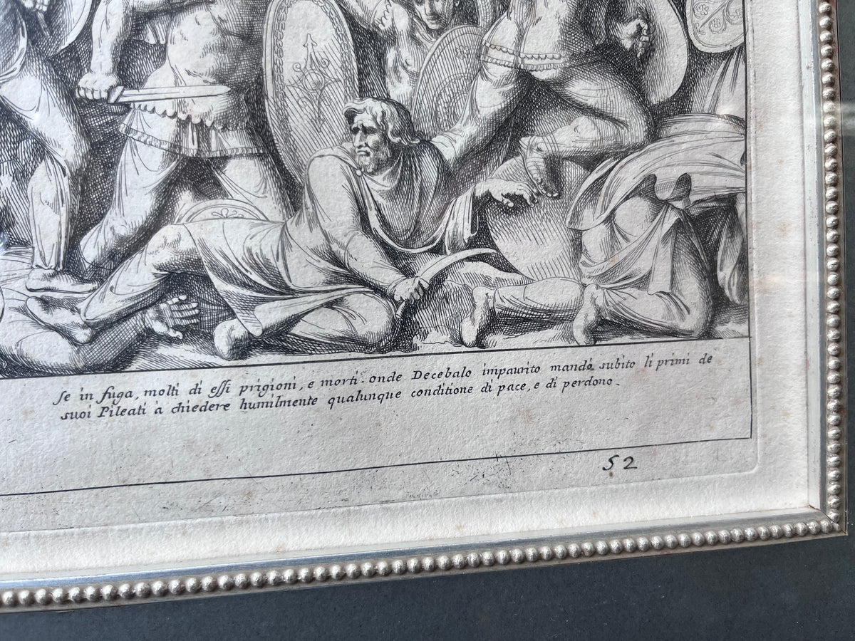 Original Prints: Antique c.1672 Pietro Santi Bartoli Trajan's Column, Plate 52