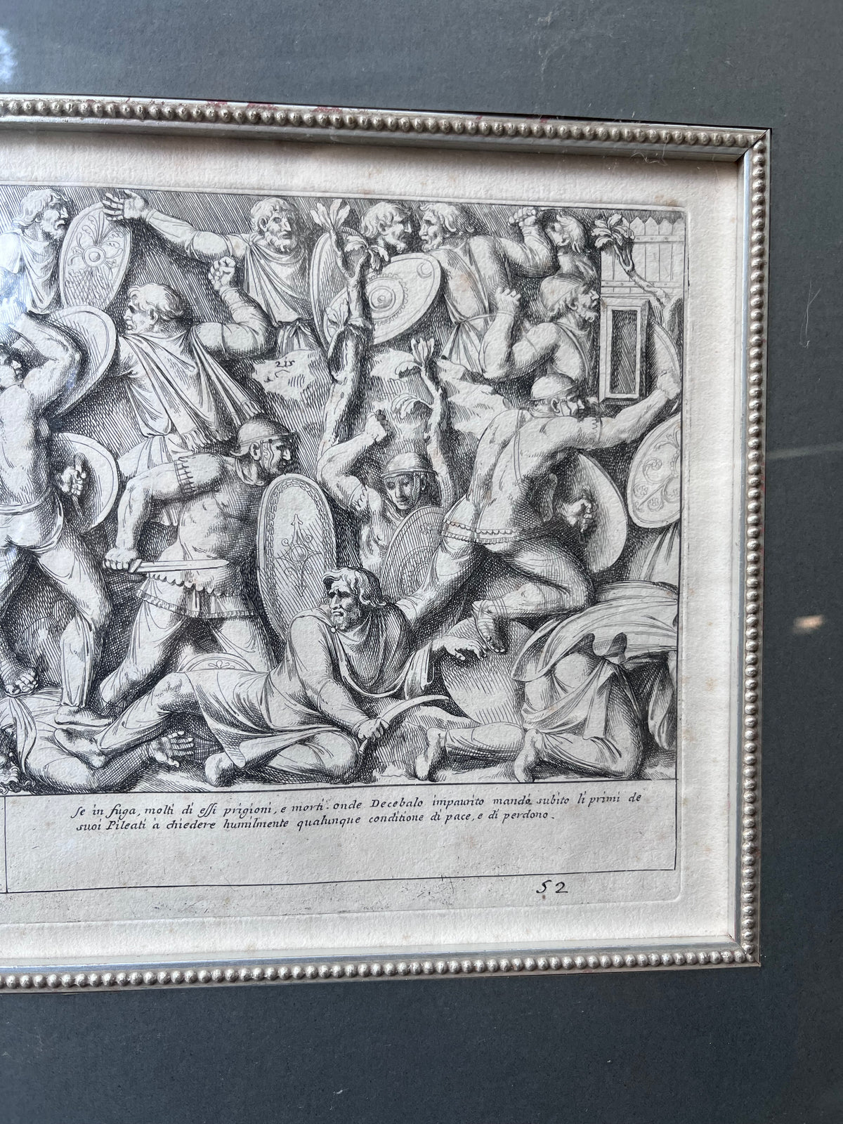 Original Prints: Antique c.1672 Pietro Santi Bartoli Trajan's Column, Plate 52