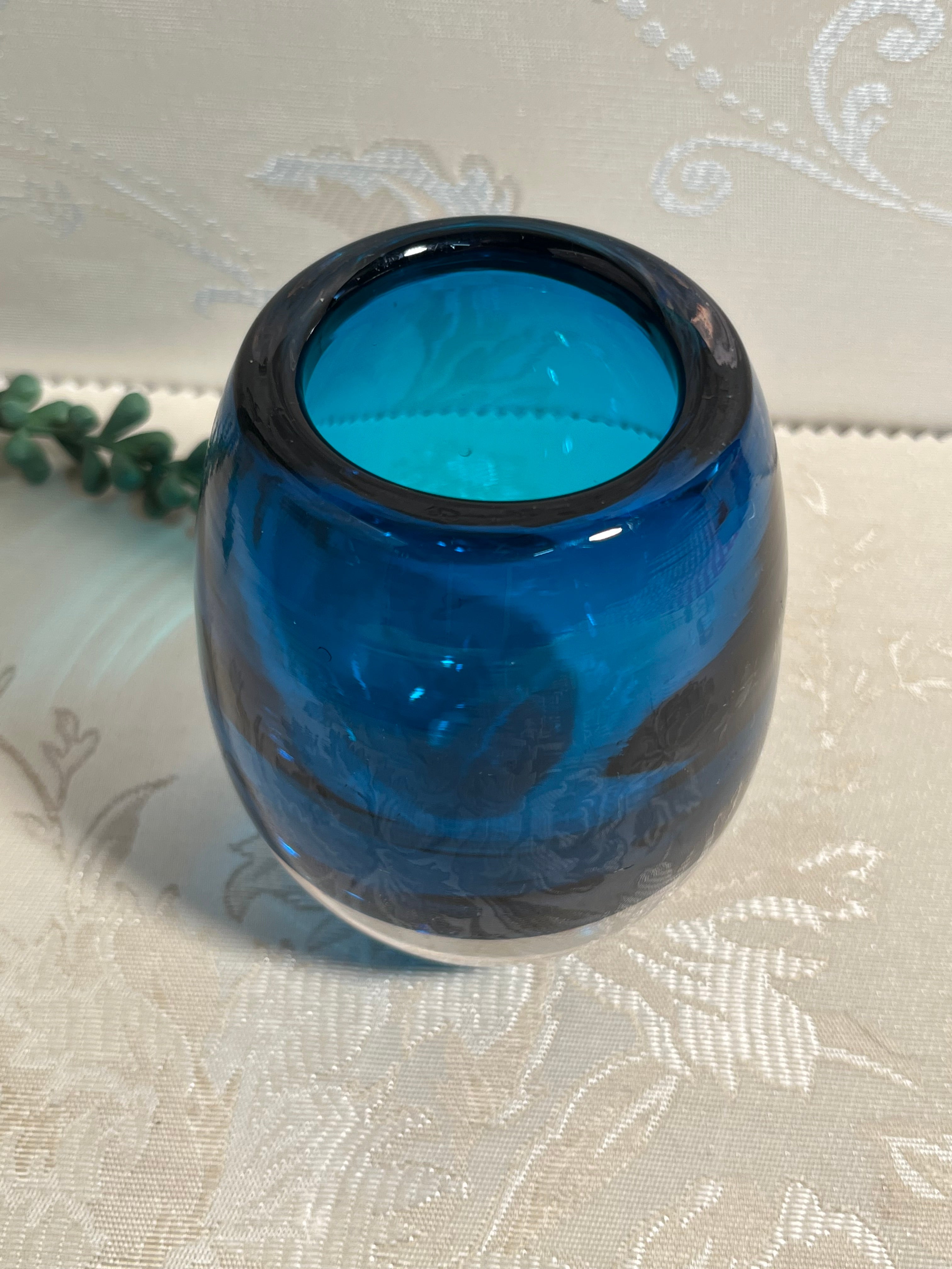 Vases: Geoffrey Baxter Kingfisher Blue Cased Ovoid Vase