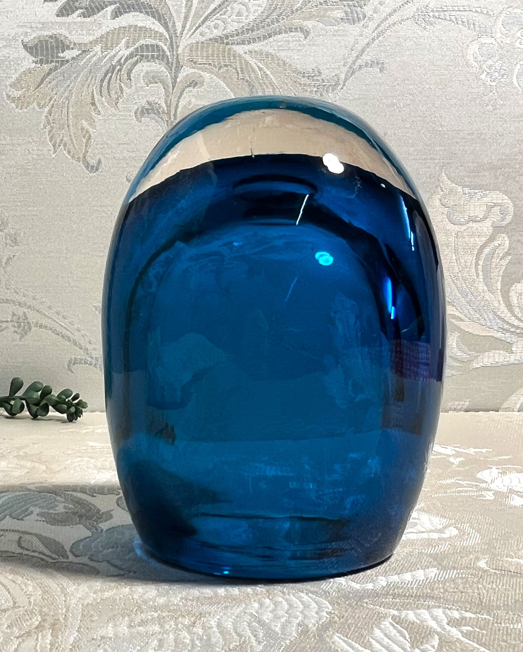 Vases: Geoffrey Baxter Kingfisher Blue Cased Ovoid Vase