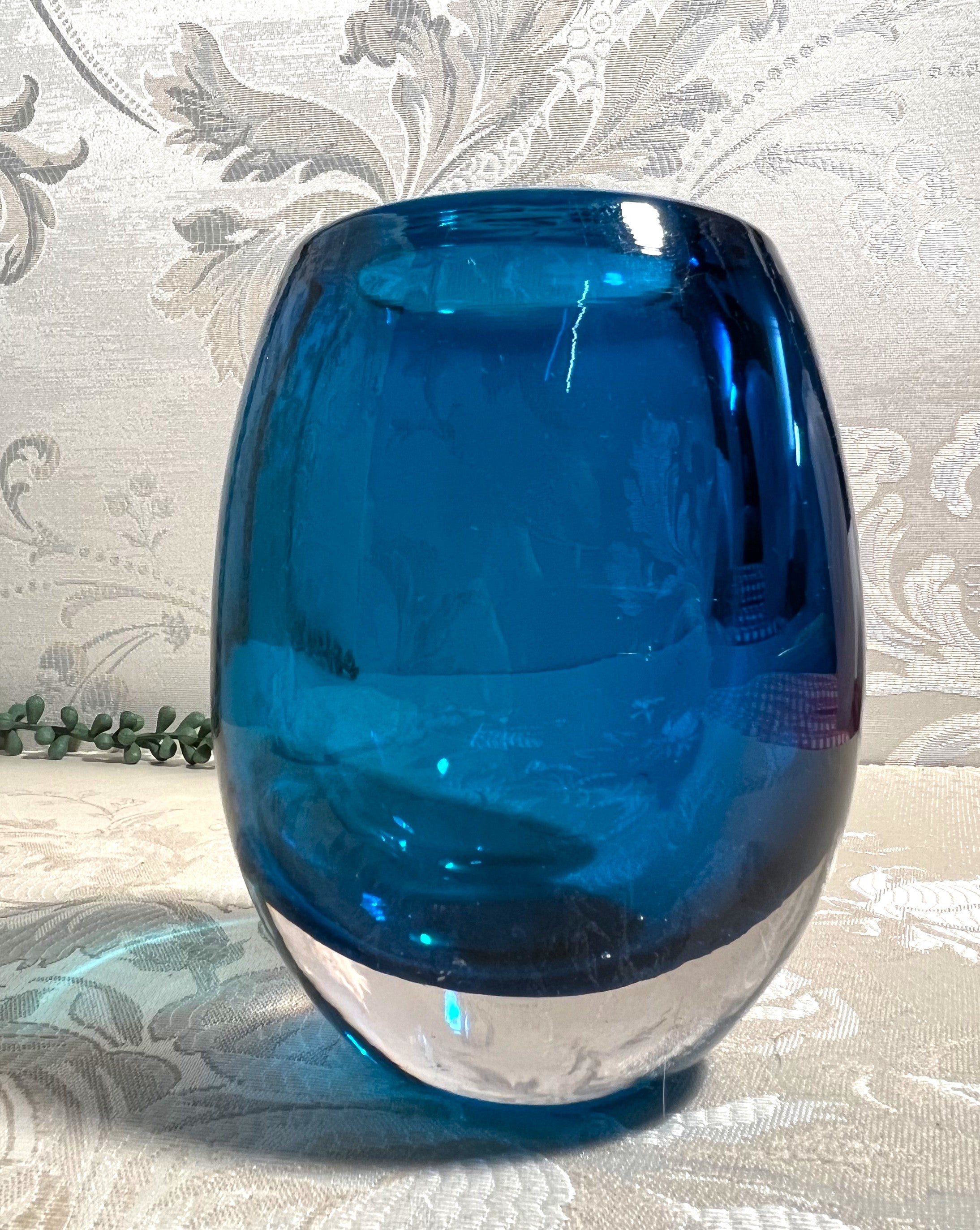 Vases: Geoffrey Baxter Kingfisher Blue Cased Ovoid Vase