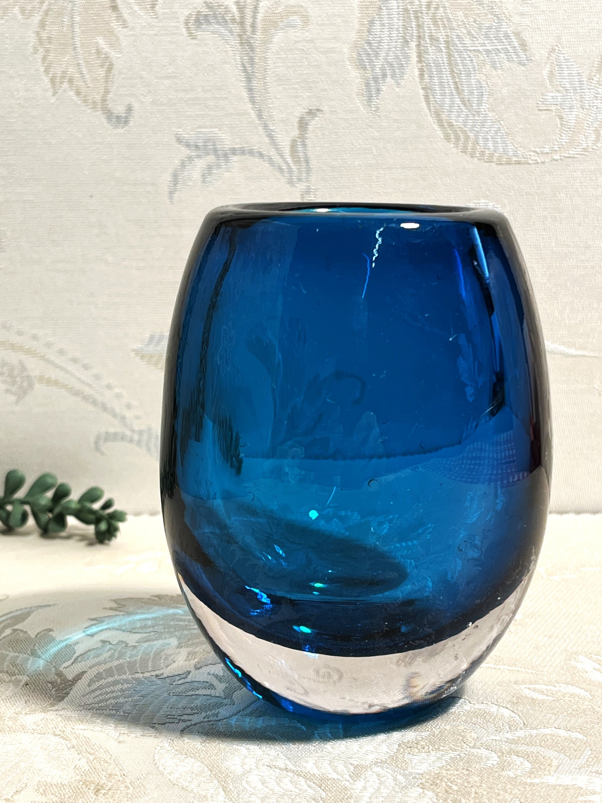 Vases: Geoffrey Baxter Kingfisher Blue Cased Ovoid Vase
