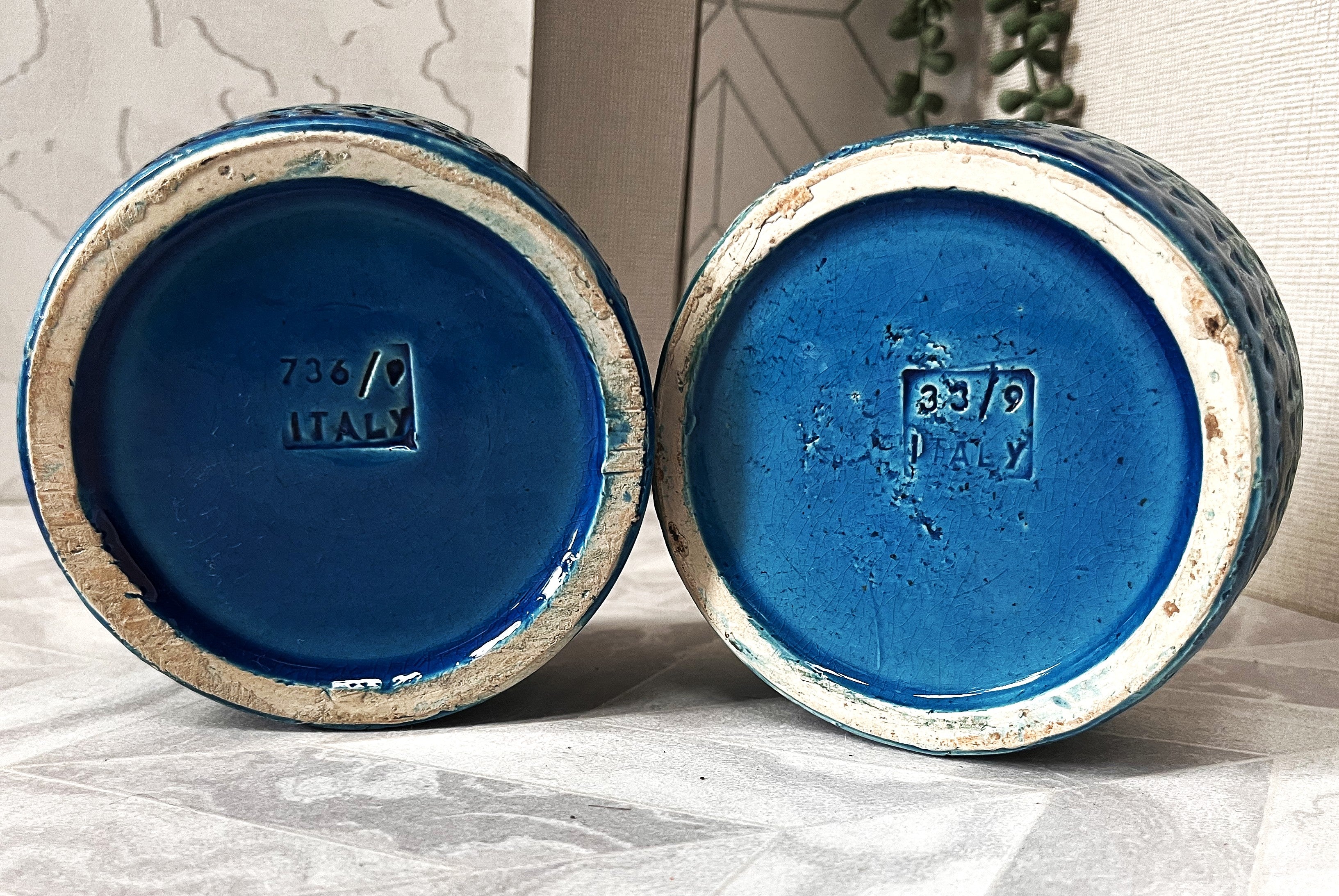 Italian: Bitossi, Rimini Blue, Candle Holders, 2