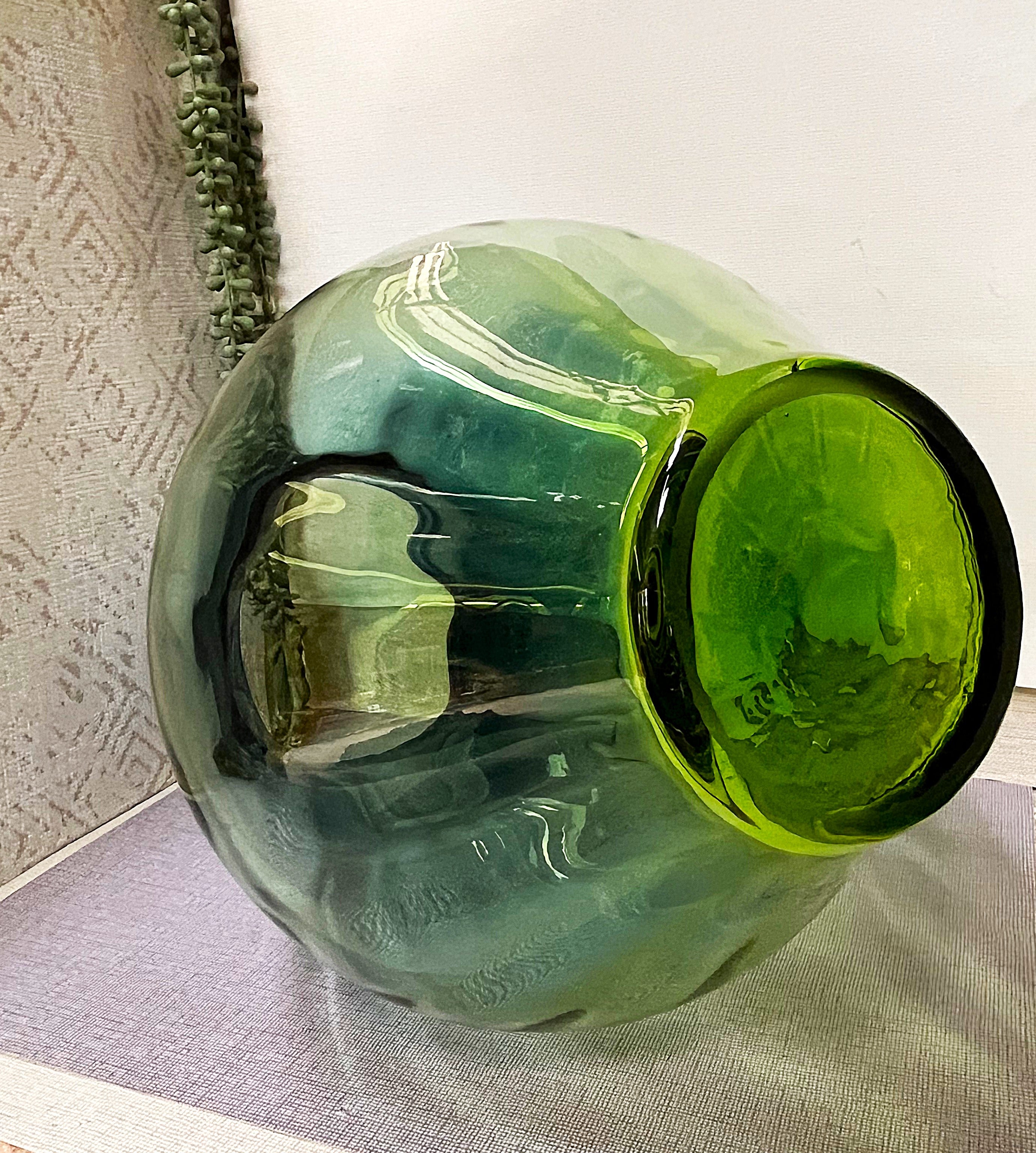 Czechoslovakian: Art Glass Blue Green Ombre Vase