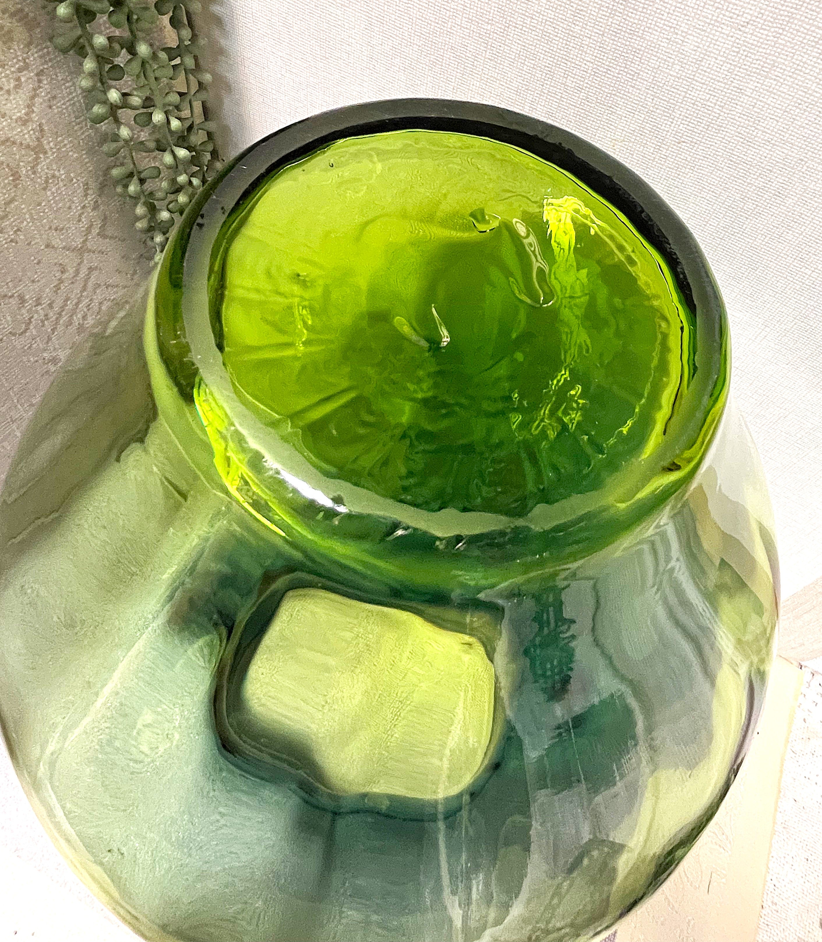 Czechoslovakian: Art Glass Blue Green Ombre Vase