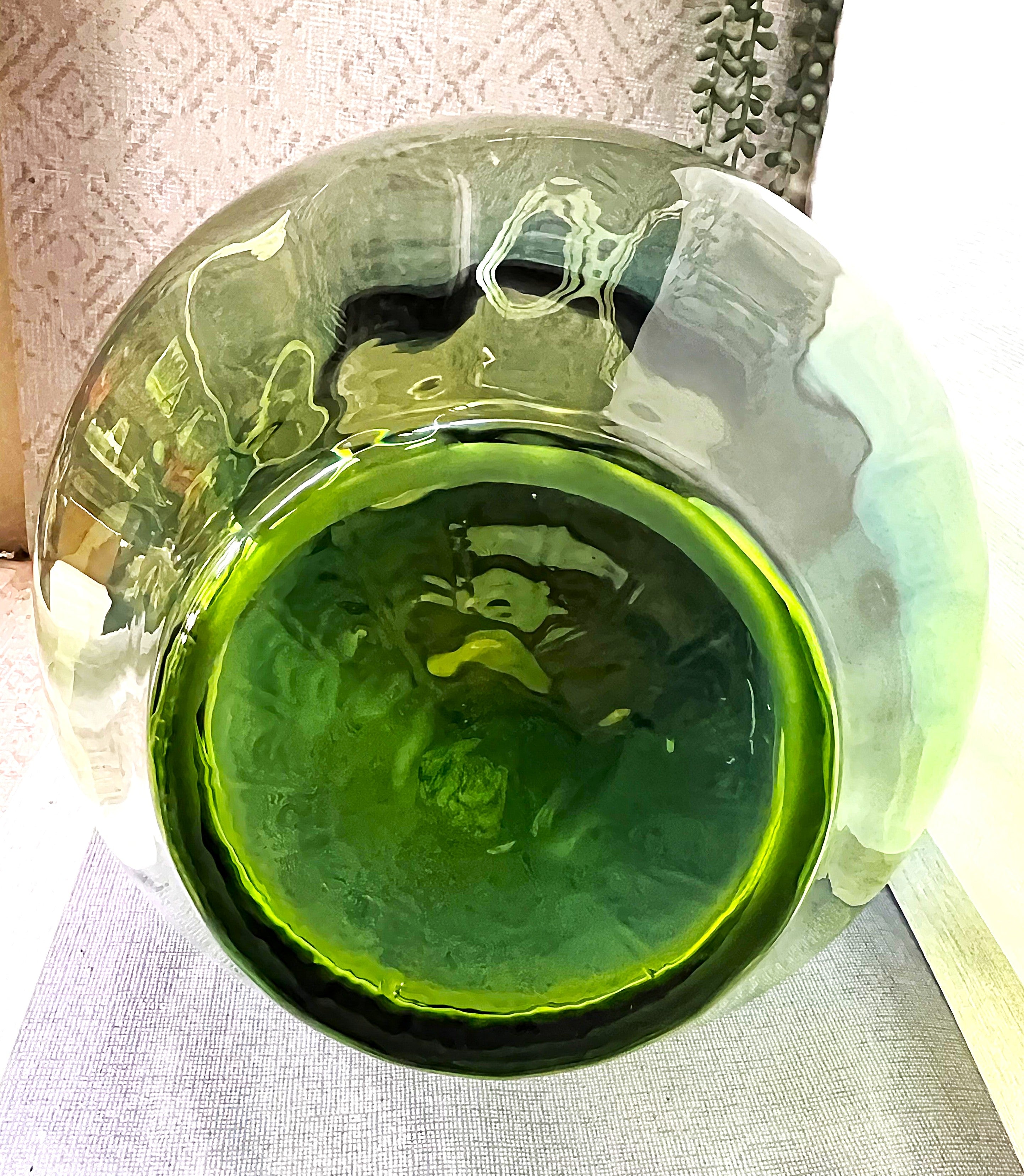 Czechoslovakian: Art Glass Blue Green Ombre Vase