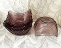 Dinnerware: Botle Buhle Amethyst Glass Leaf Dessert Bowls