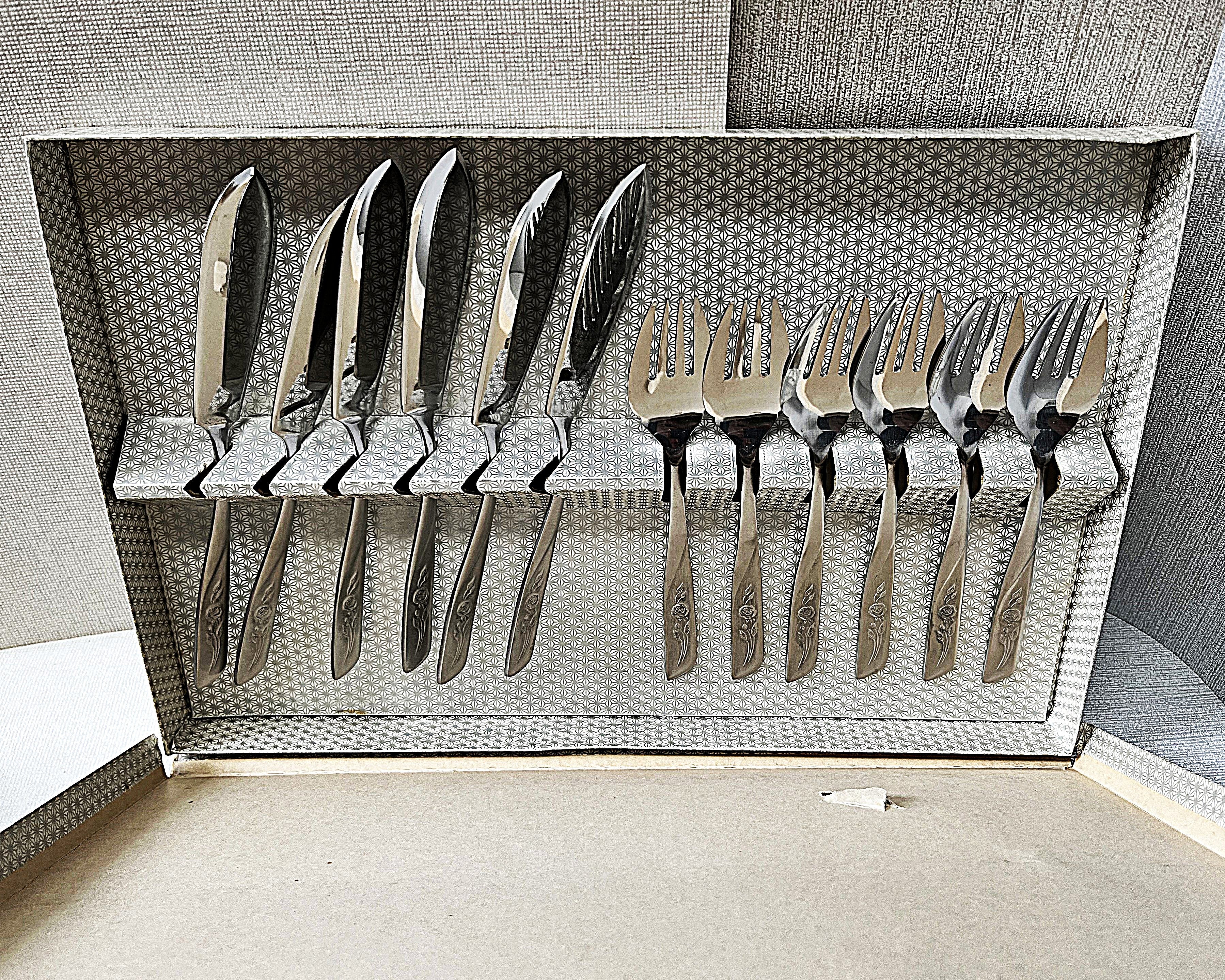 Cutlery Boxed: Fish Knives and Forks, Set of 6