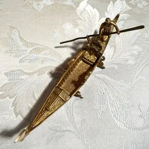 Brass Décor: Italian Gondola Gondolier Figurine Sculpture