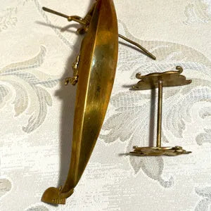 Brass Décor: Italian Gondola Gondolier Figurine Sculpture