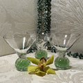 Stemware: Kosta Boda Ebba Green Bullicante Martini Glasses, 3