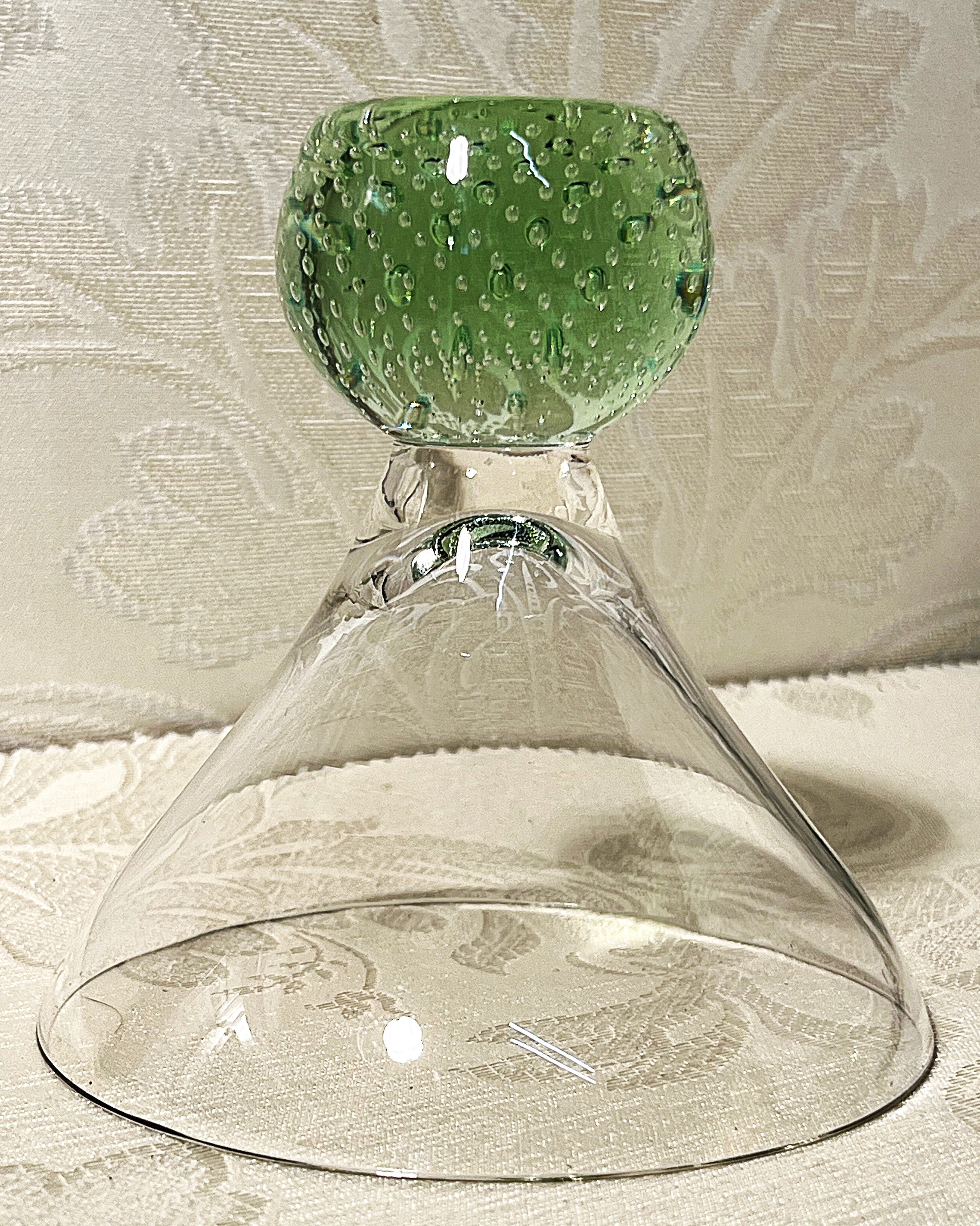 Stemware: Kosta Boda Ebba Green Bullicante Martini Glasses, 3
