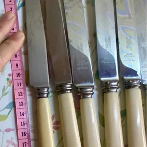 Cutlery: Viners of Sheffield Ivorine Dinner Knives, Set of 6