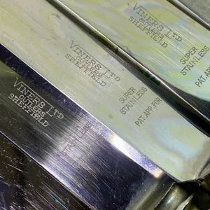 Cutlery: Viners of Sheffield Ivorine Dinner Knives, Set of 6