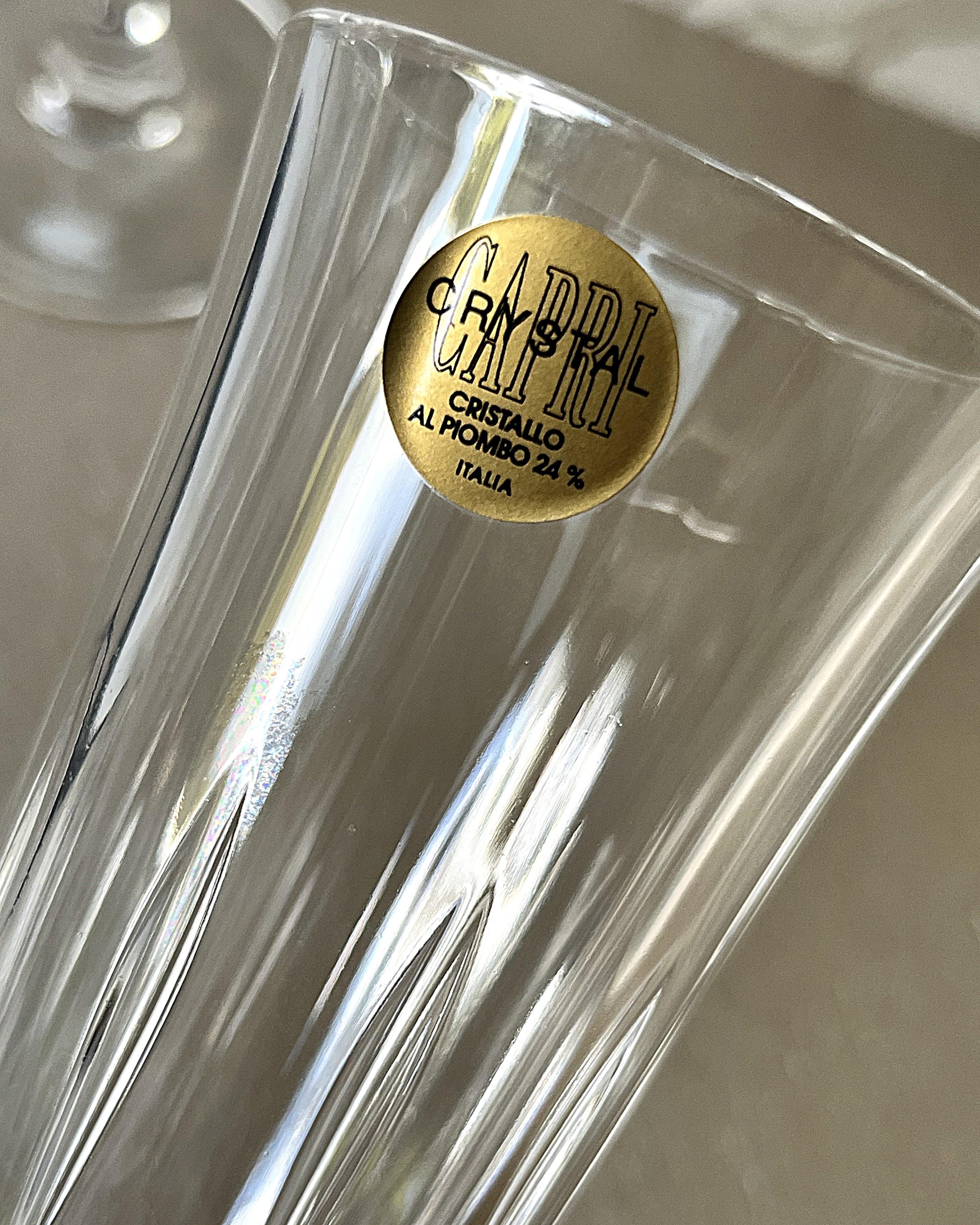 Stemware: Capri Crystal Champagne Flutes, 24% Lead Crystal, Set of 4