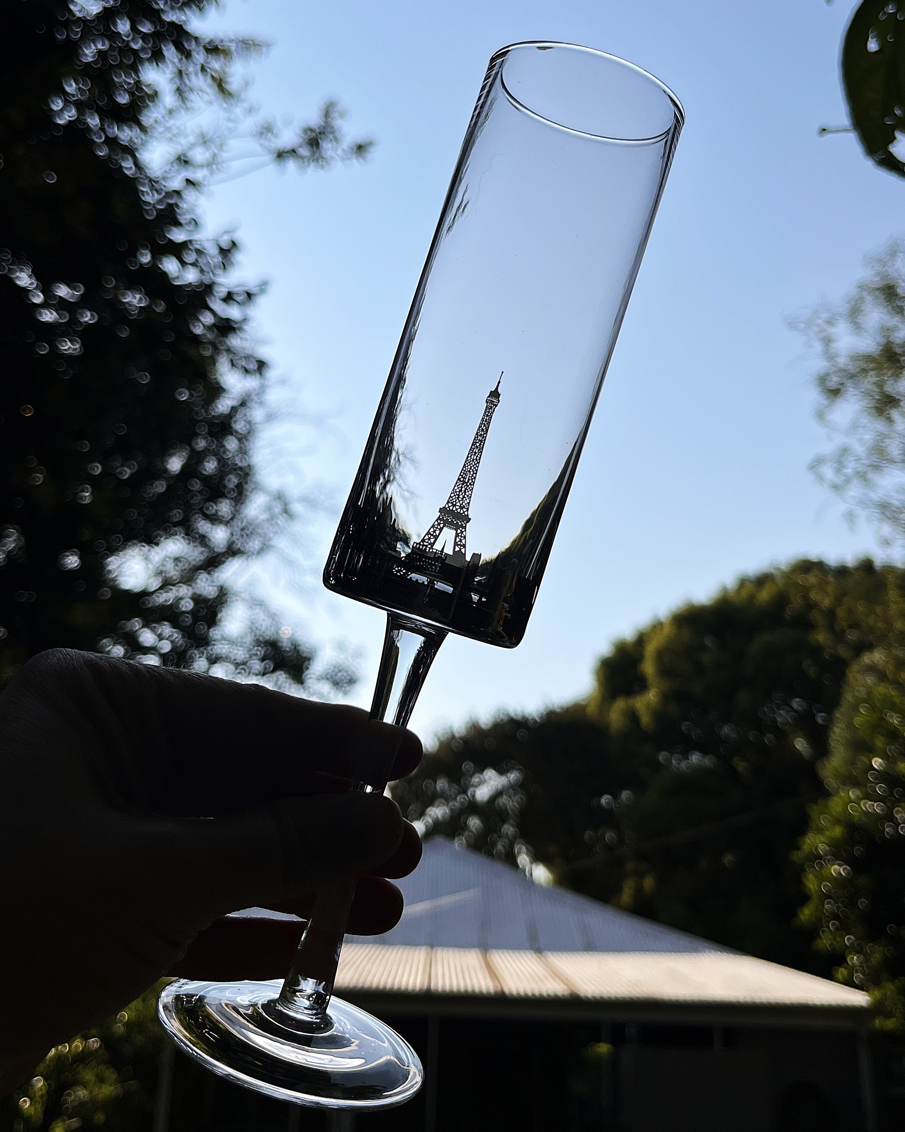 Stemware: Champagne Flutes, Paris Skyline, 6