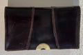 Wallets: Dark Brown High-Shine Structured Leather Wallet